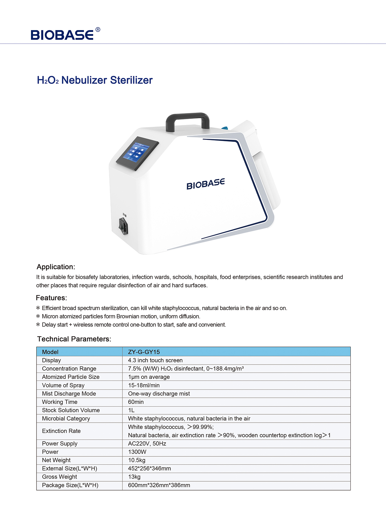 H₂O₂ Nebulizer Sterilizer