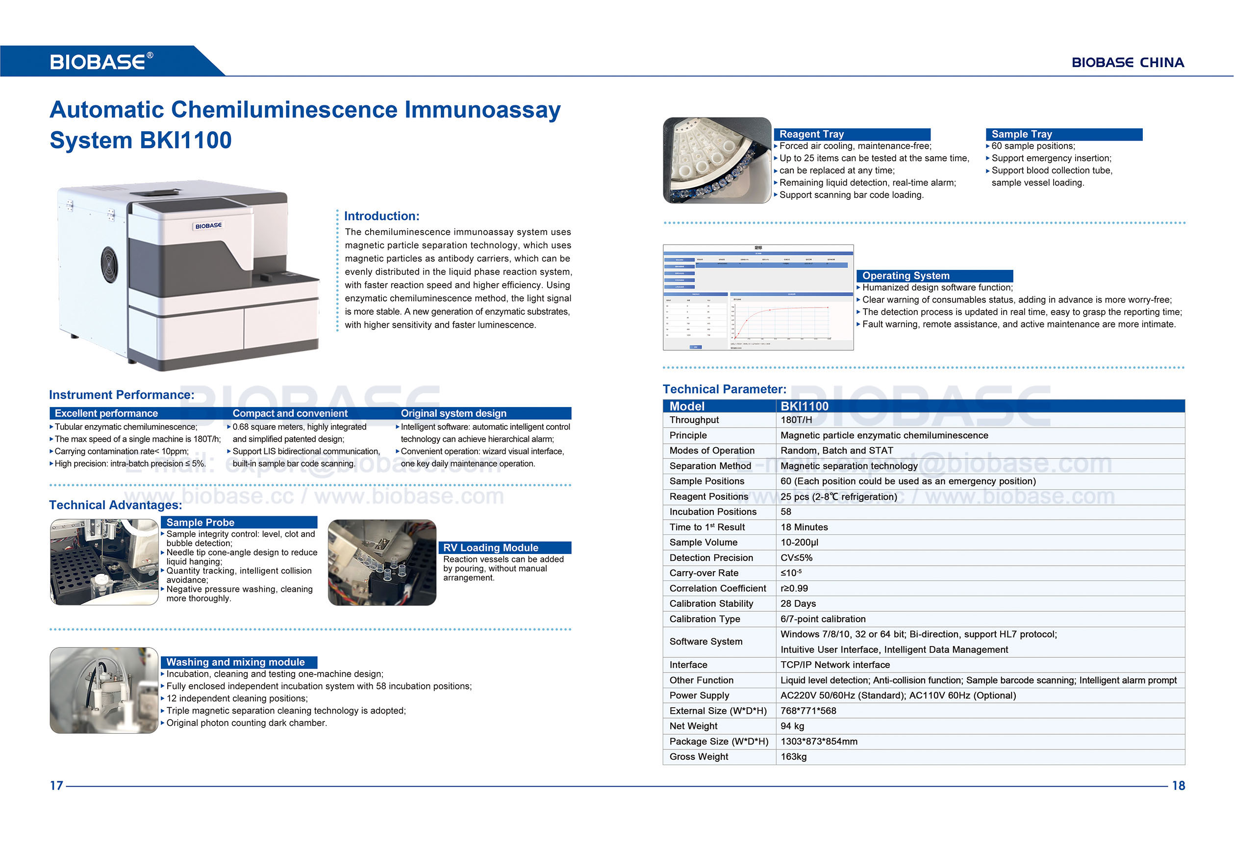 17-18 Automatic Chemiluminescence Immunoassay System BKI1100