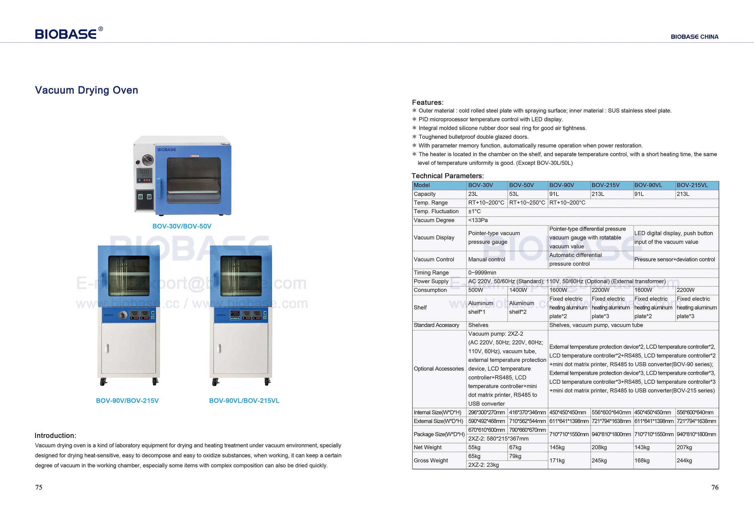 75-76 Vacuum Drying Oven 75-76 Vacuum Drying Oven