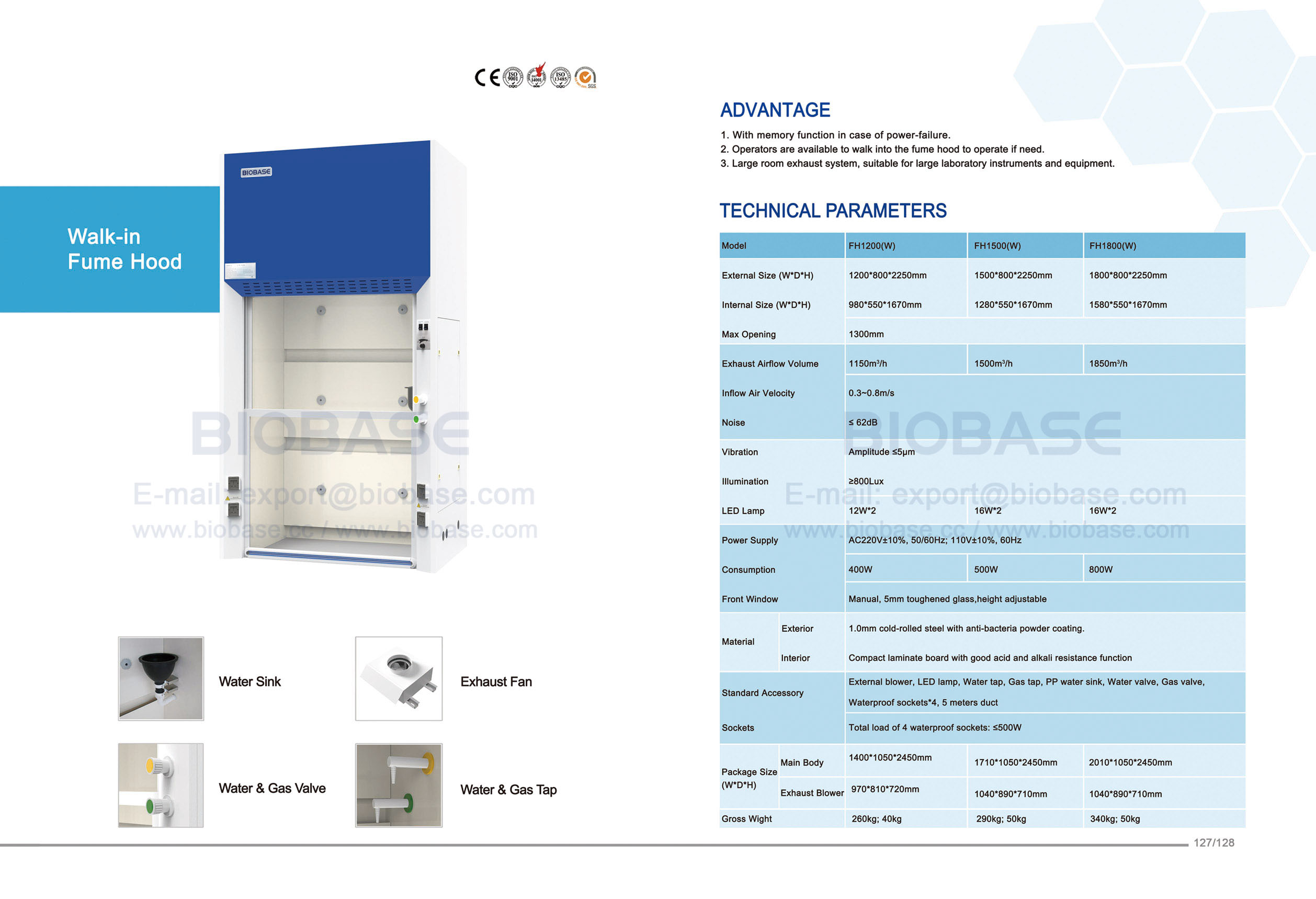 127-128 Walk-in Fume Hood 127-128 Walk-in Fume Hood