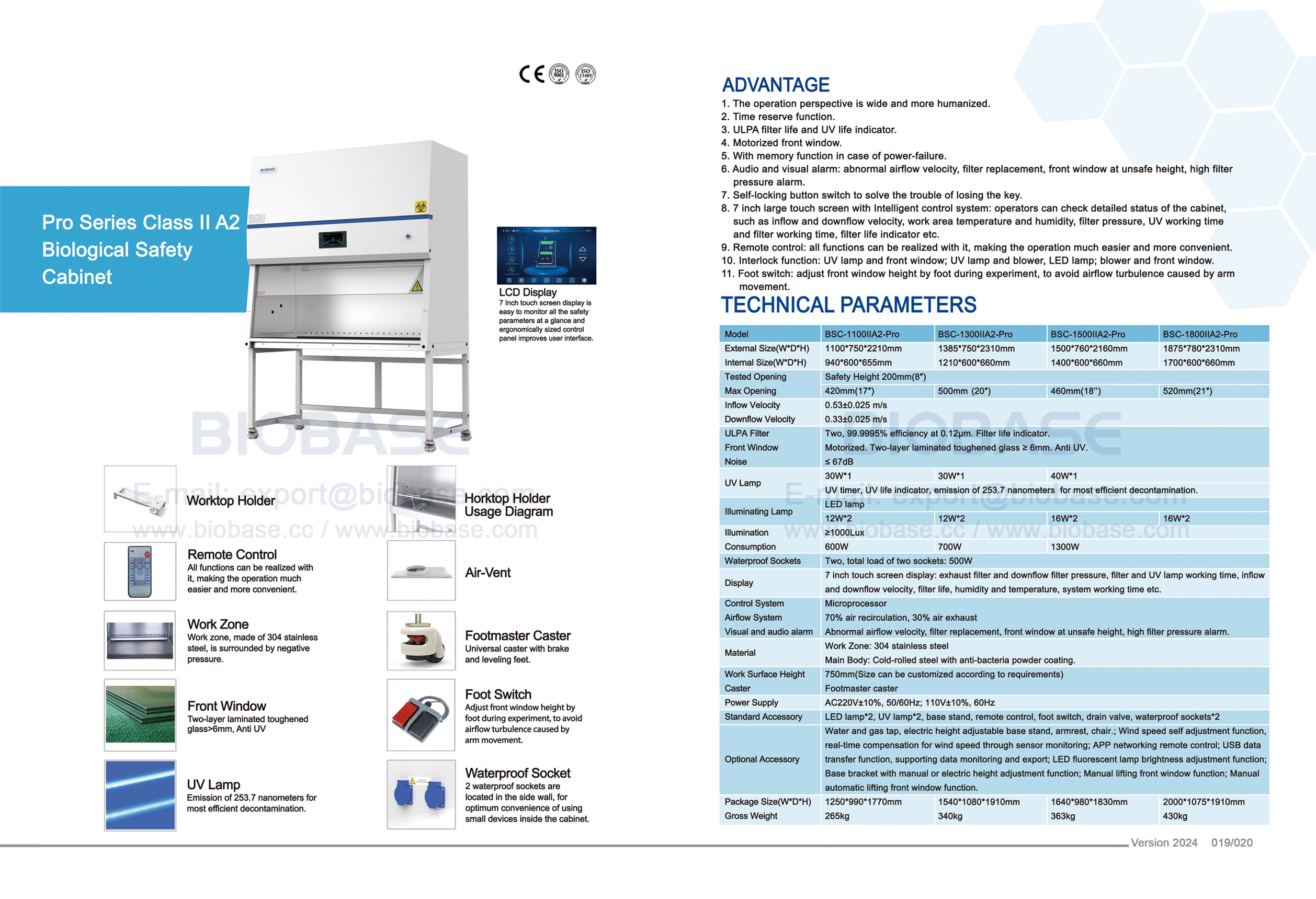 19-20 Pro Series Class II A2 Biological Safety Cabinet