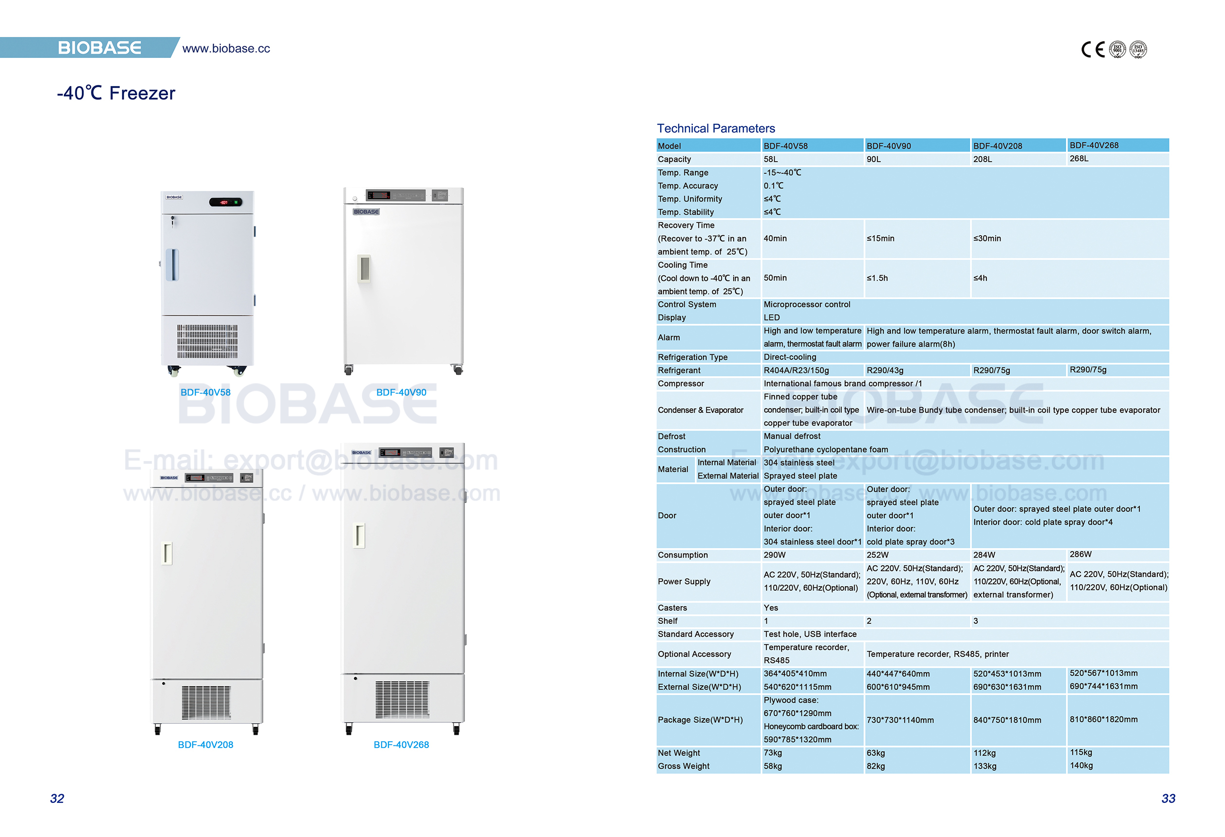 32-33 -40℃ Freezer