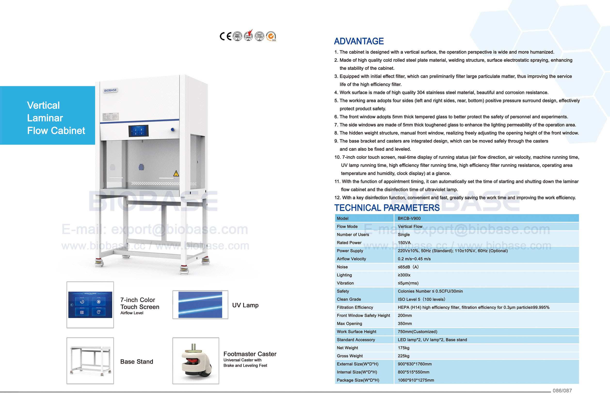 86-87 Vertical Laminar Flow Cabinet BKCB-V900