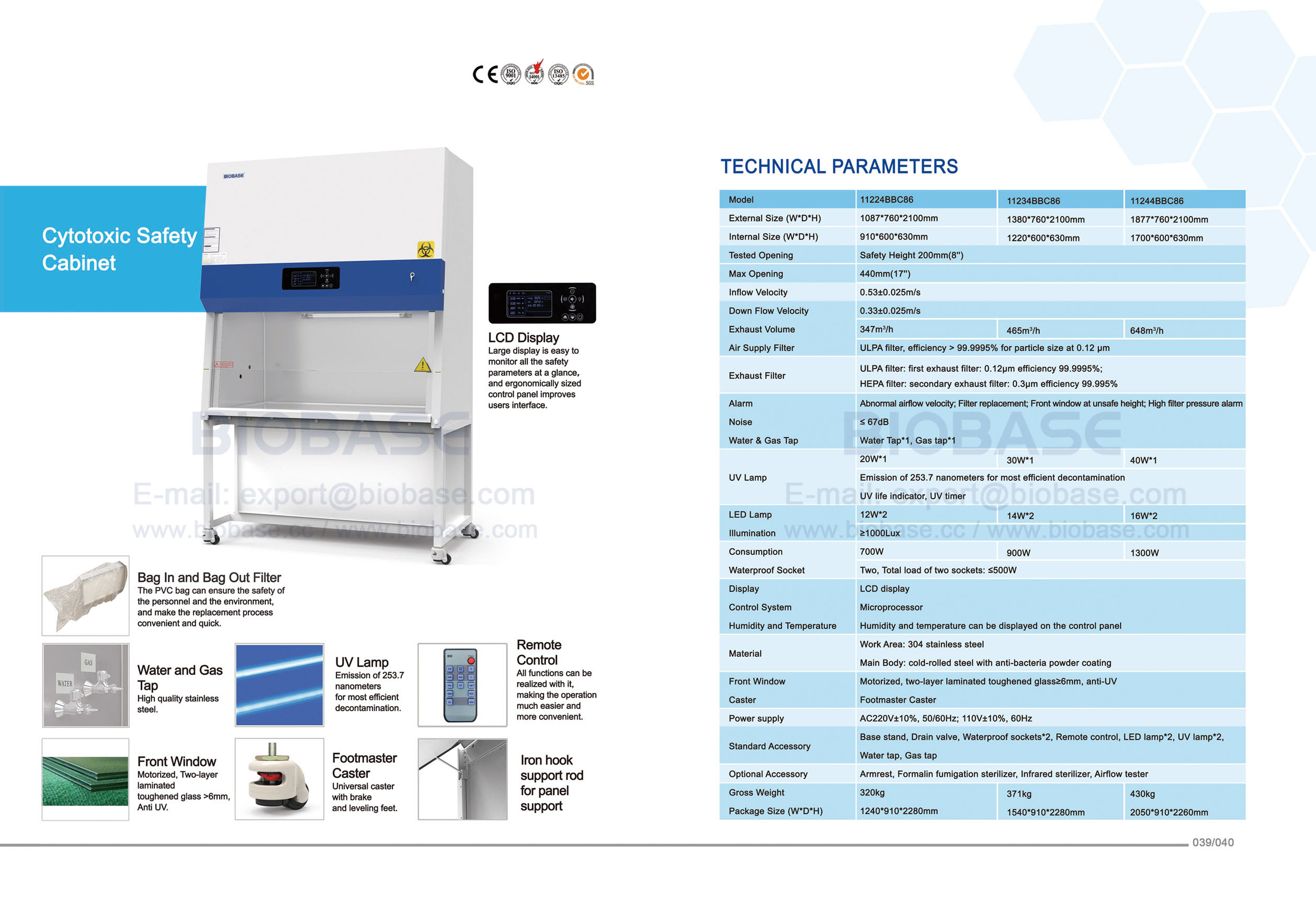 39-40 Cytotoxic Safety Cabinet