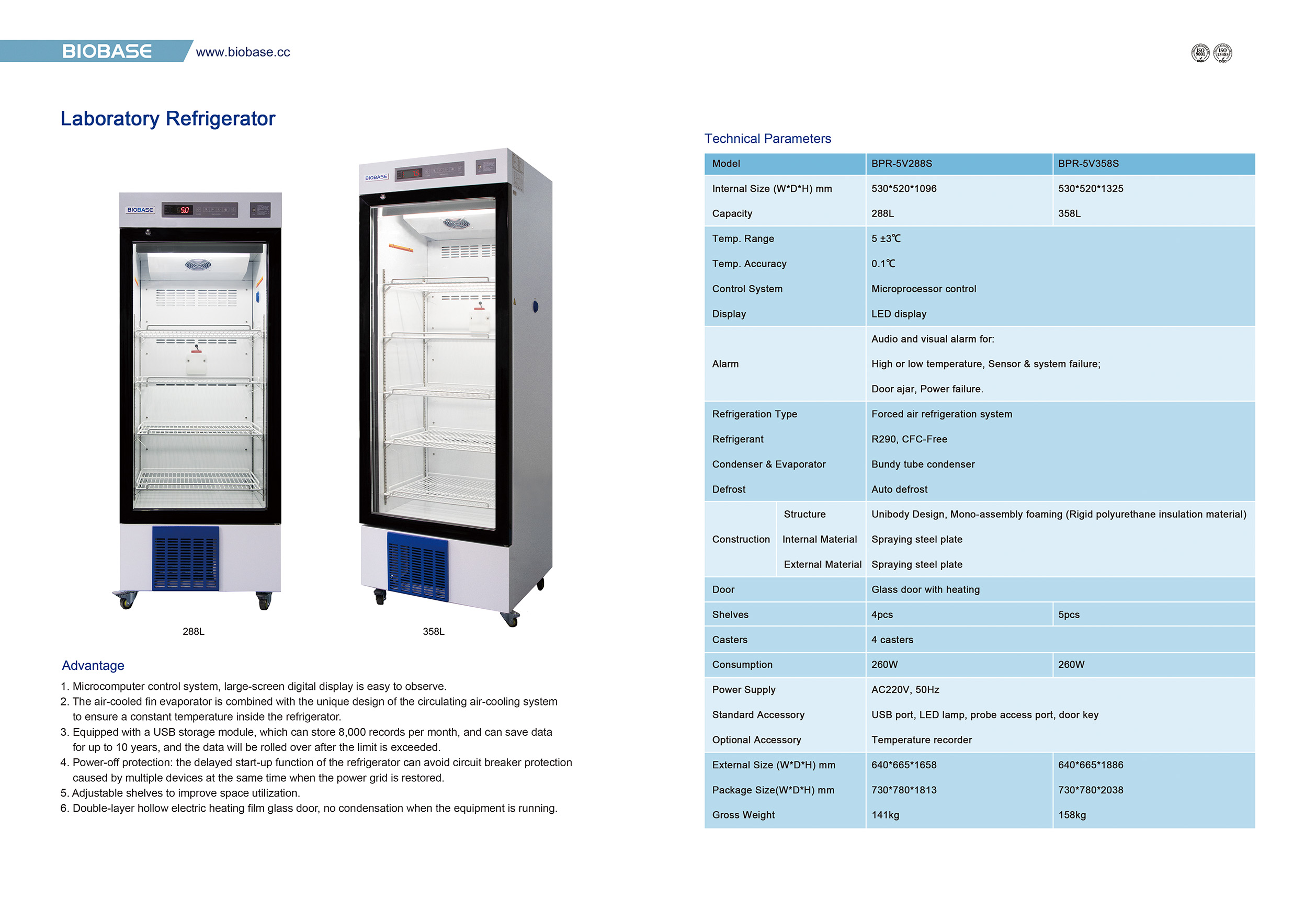 Laboratory Refrigerator BPR-5V288S&BPR-5V358S