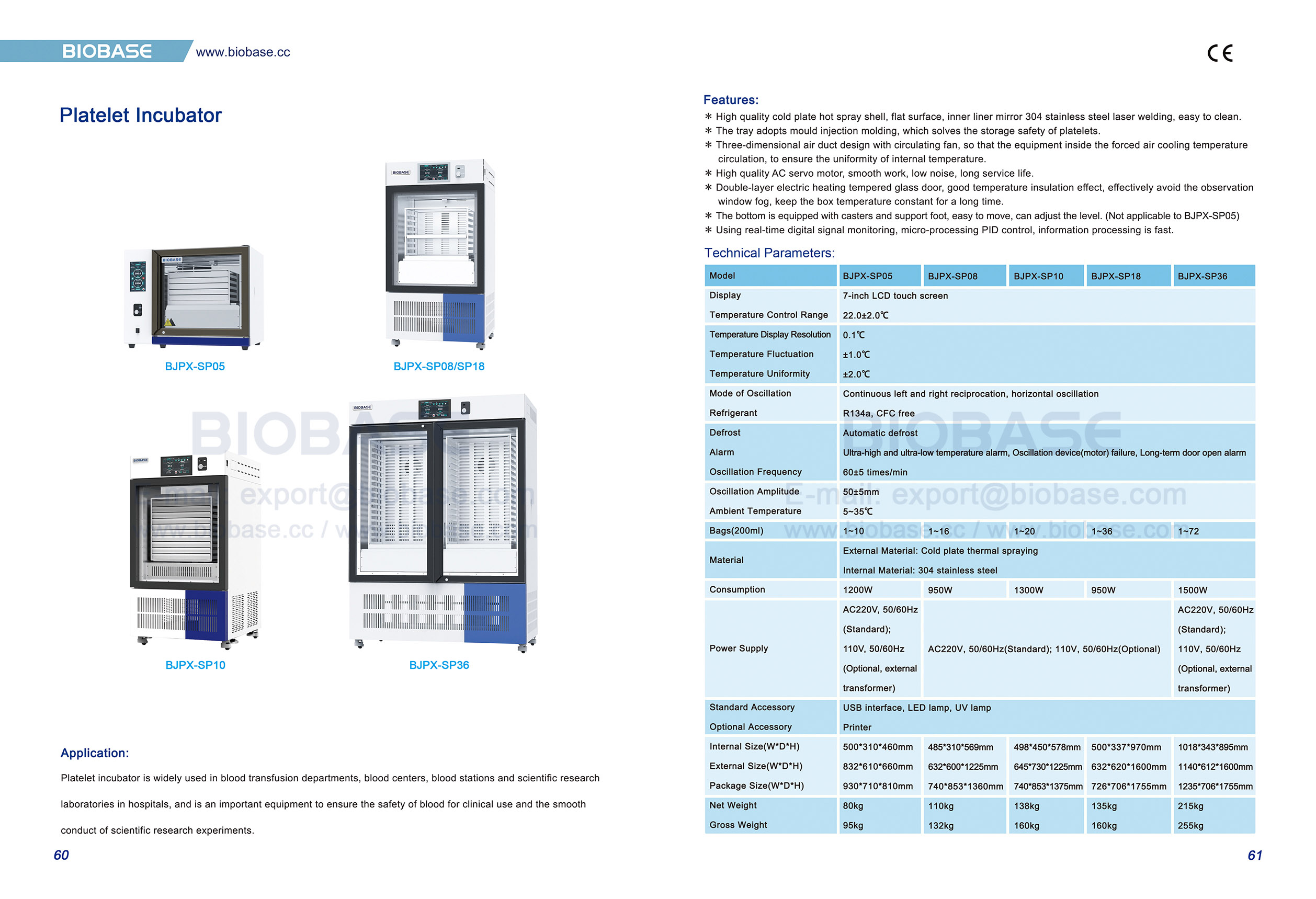 60-61 Platelet Incubator