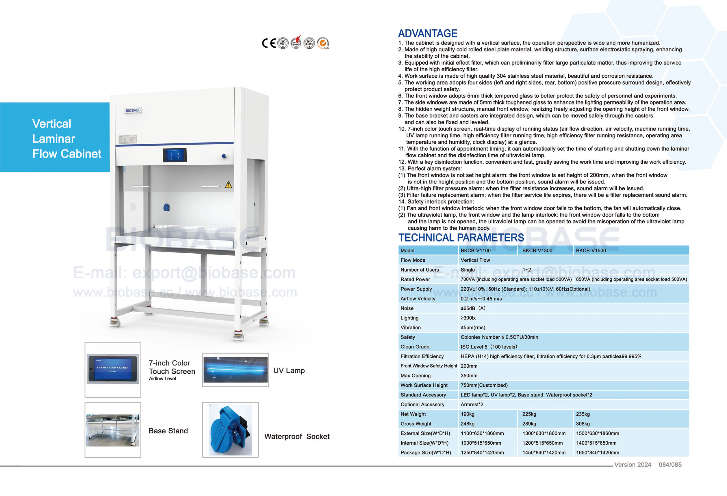 84-85 Vertical Laminar Flow Cabinet BKCB-V1100 BKCB-V1300 BKCB-V1500