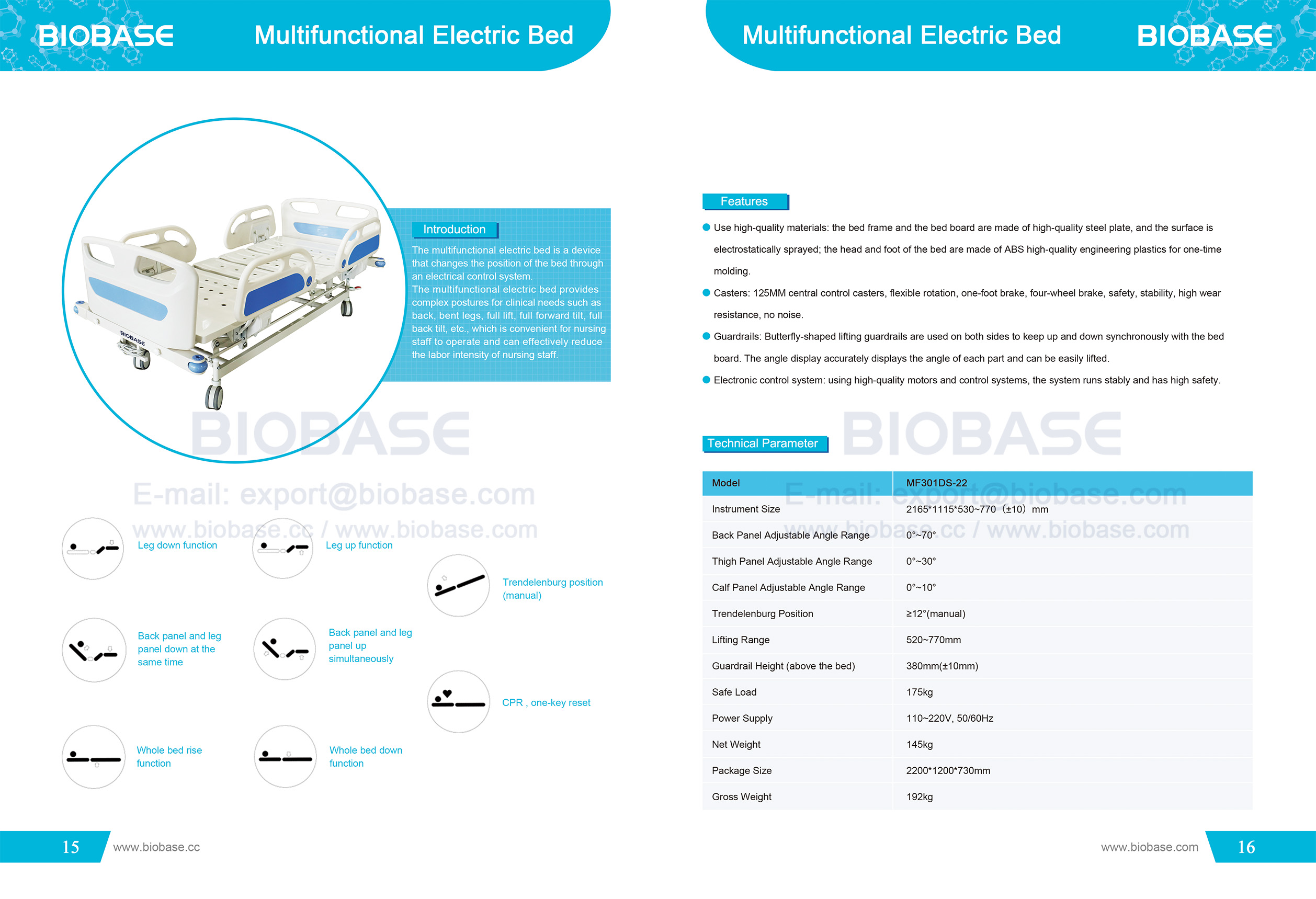 15-16 Multifunctional Electric Bed MF301DS-22