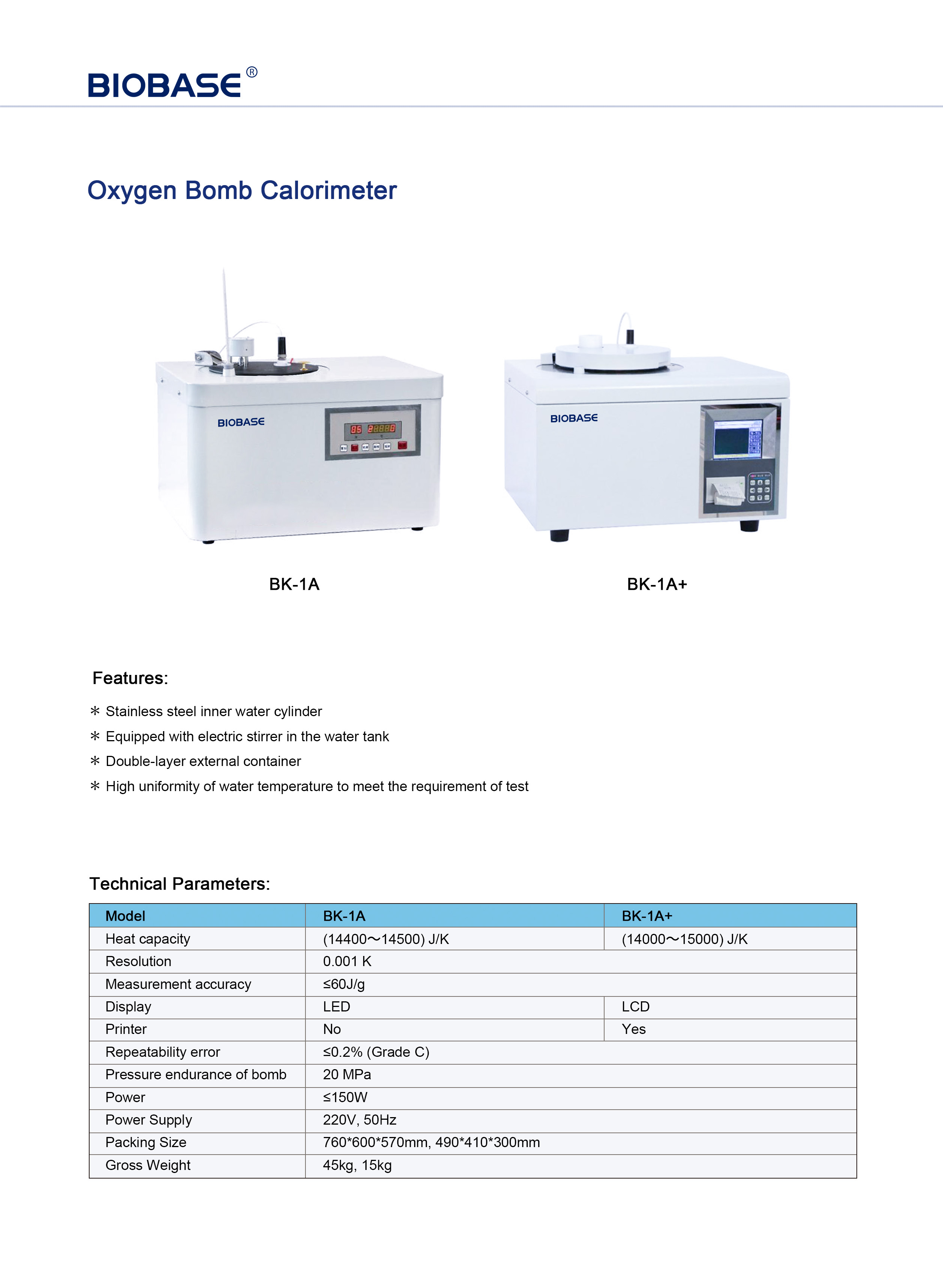 Oxygen Bomb Calorimeter