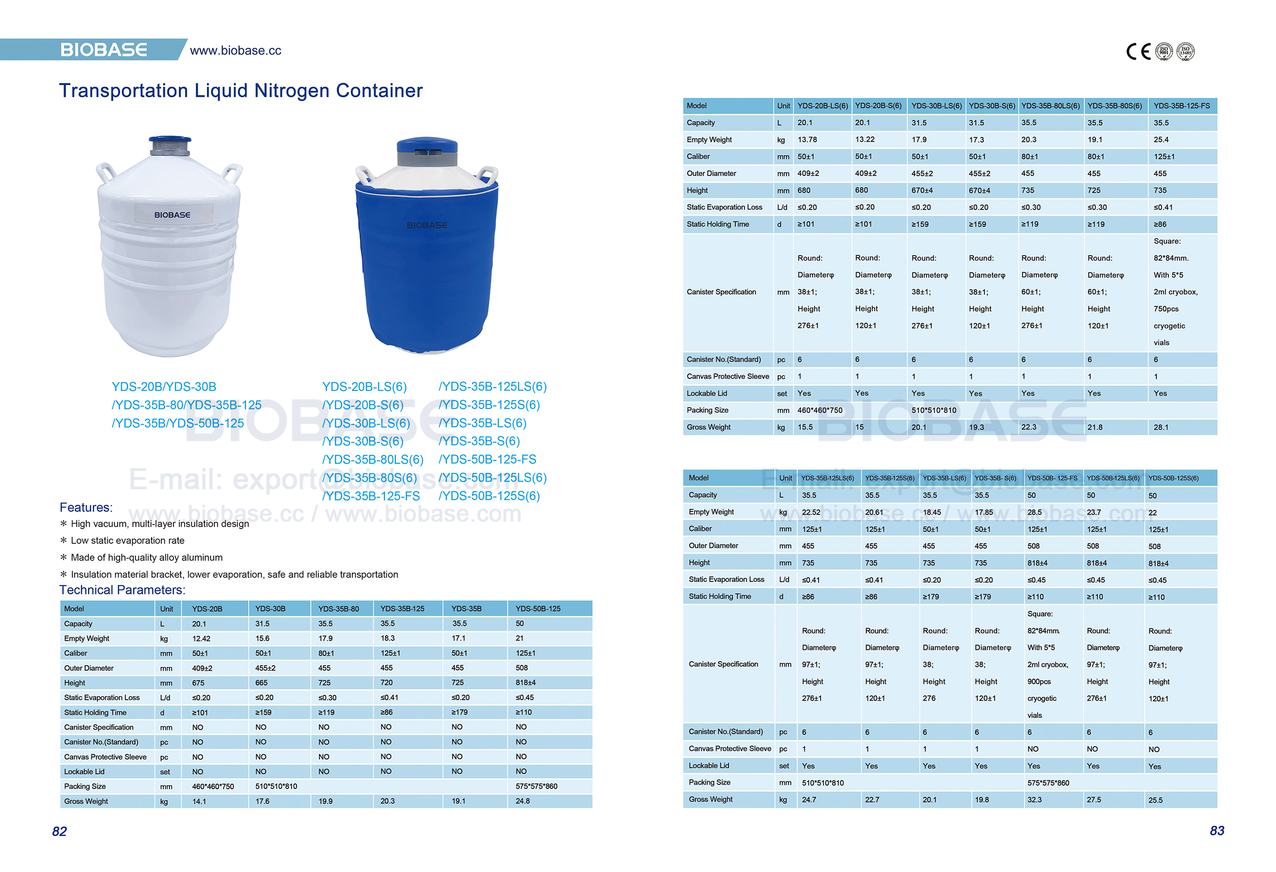 82-83 Transportation Liquid Nitrogen Container