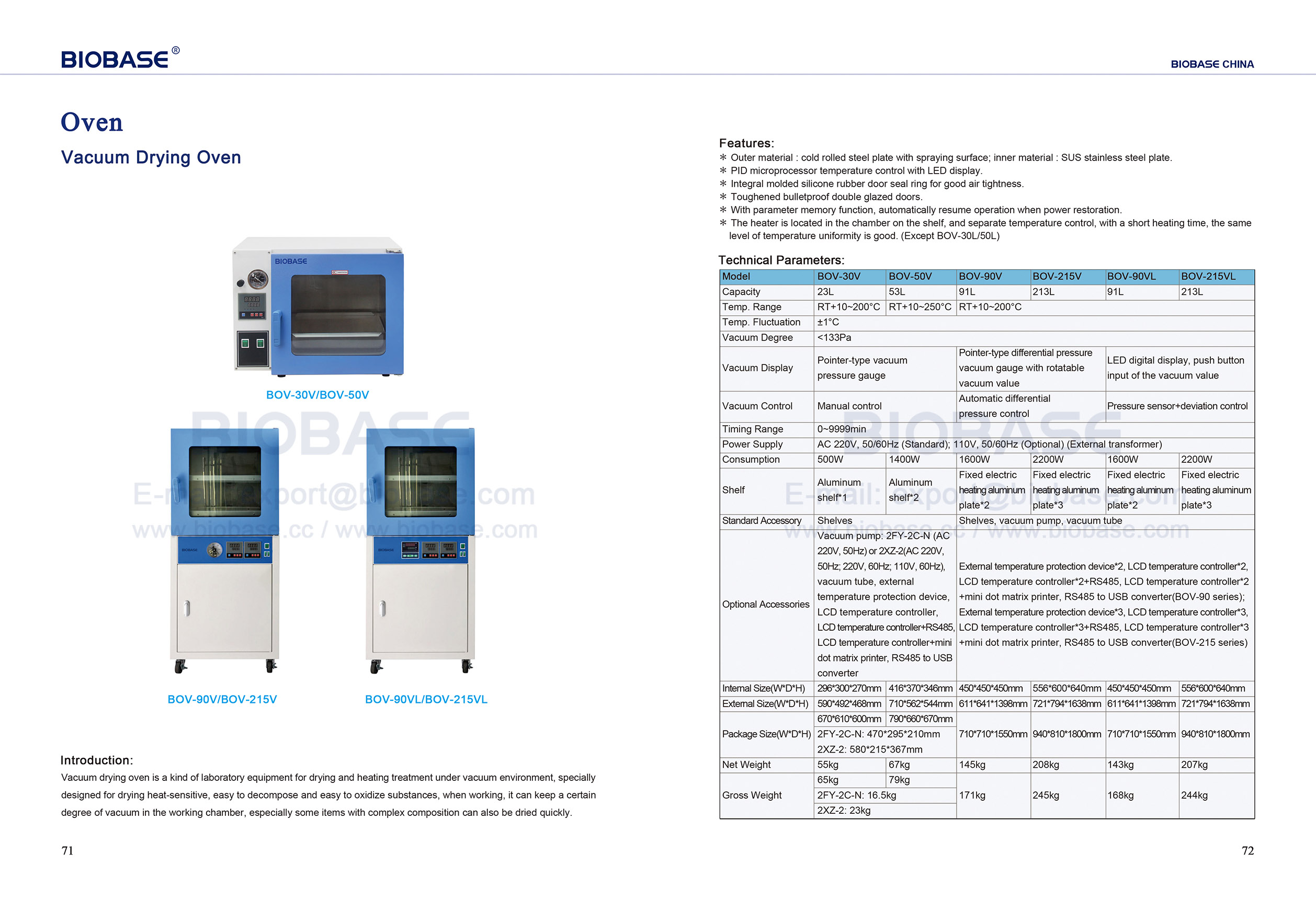 71-72 Vacuum Drying Oven