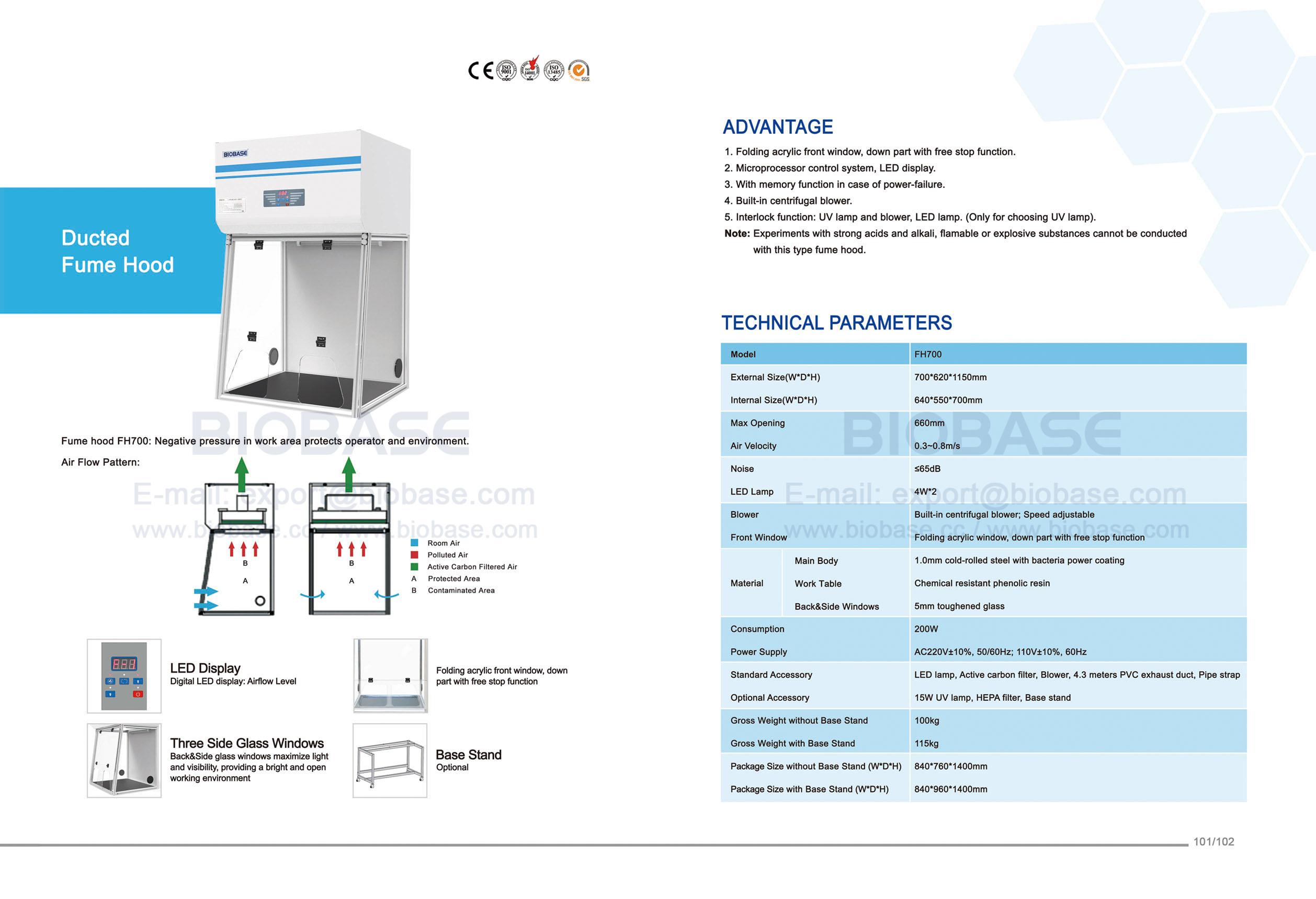 101-102 Fume Hood（700）