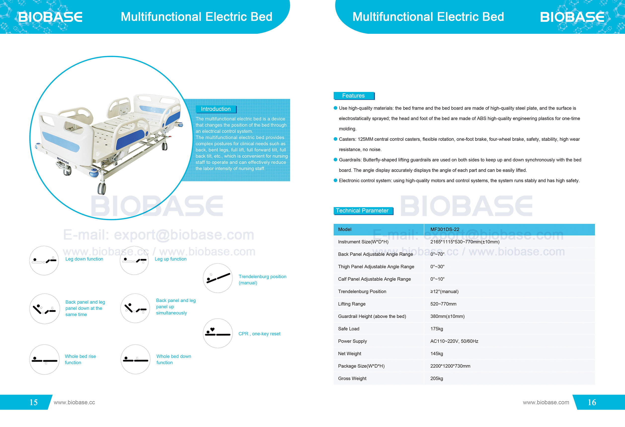15-16 Multifunctional Electric Bed MF301DS-22