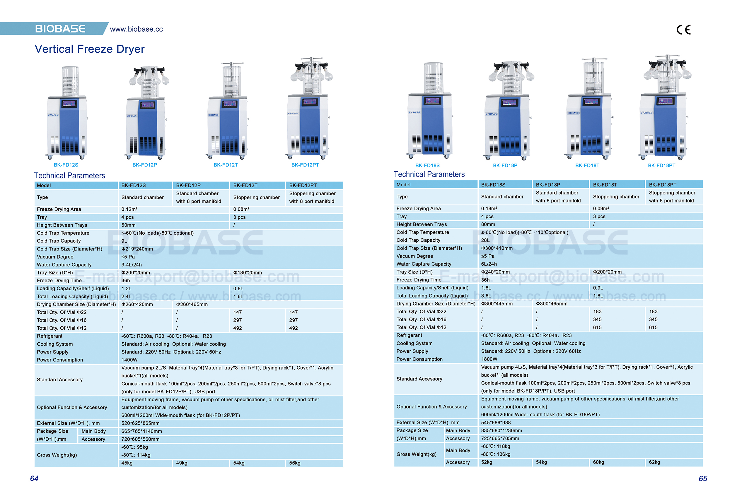 64-65 Vertical Freeze Dryer