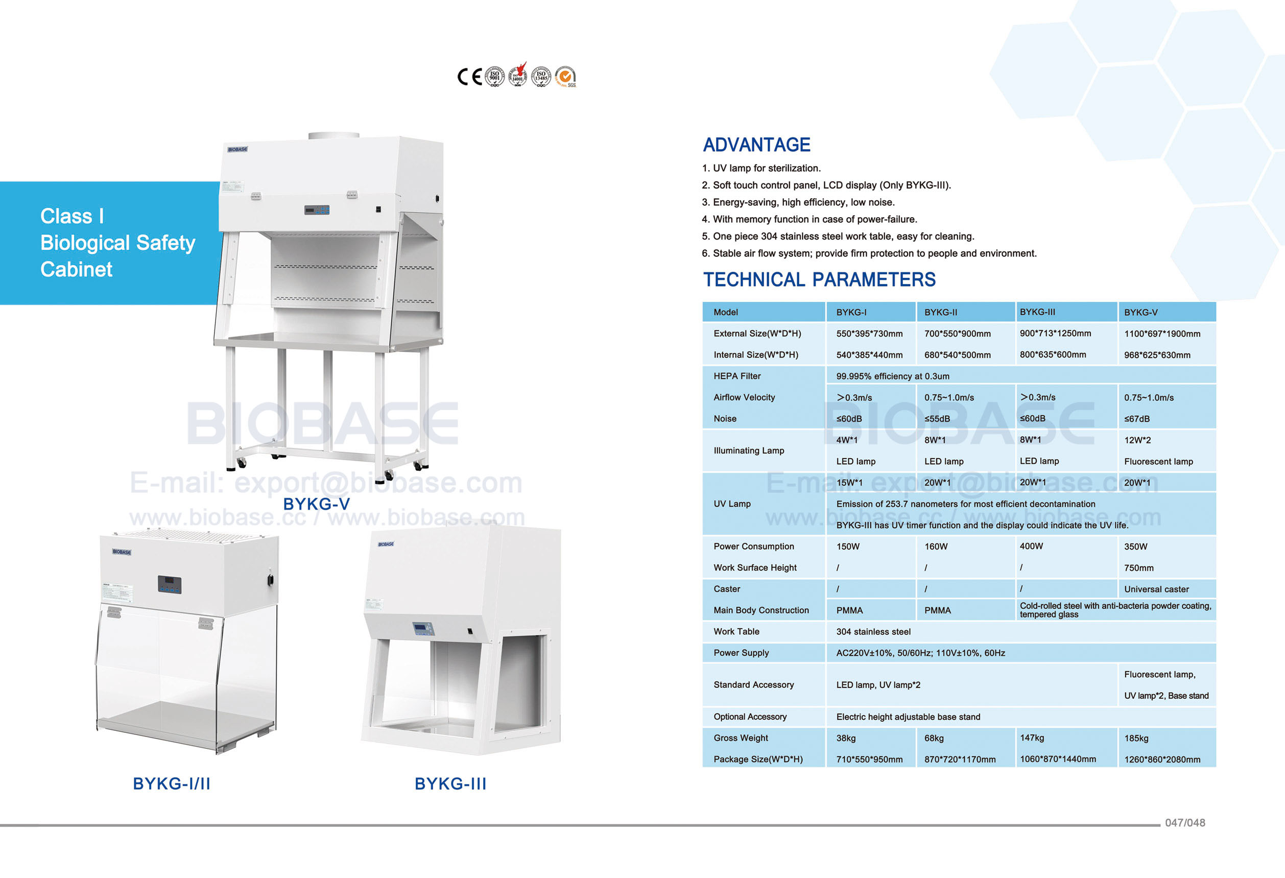 47-48 Class I Biological Safety Cabinet--BYKG-I