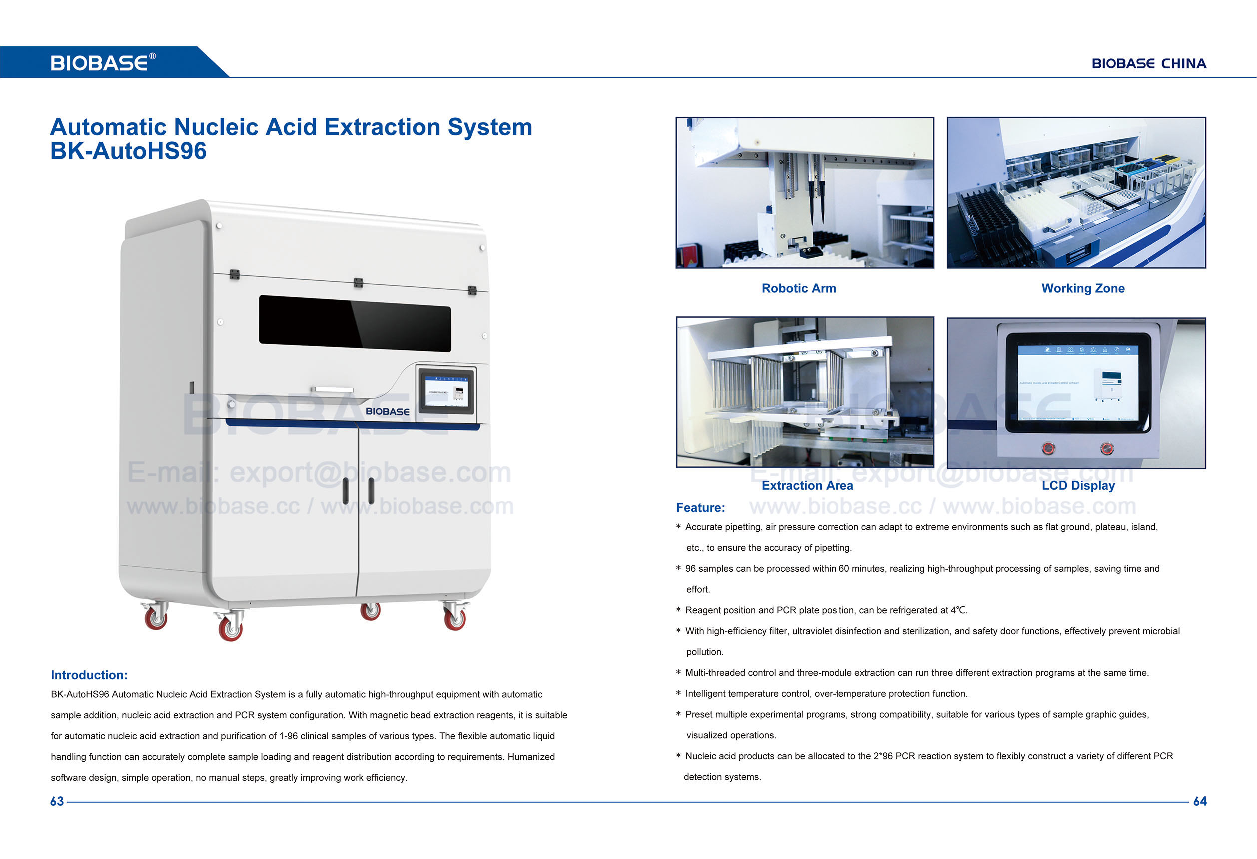 63-64 Automatic Nucleic Acid Extraction System BK-AutoHS96