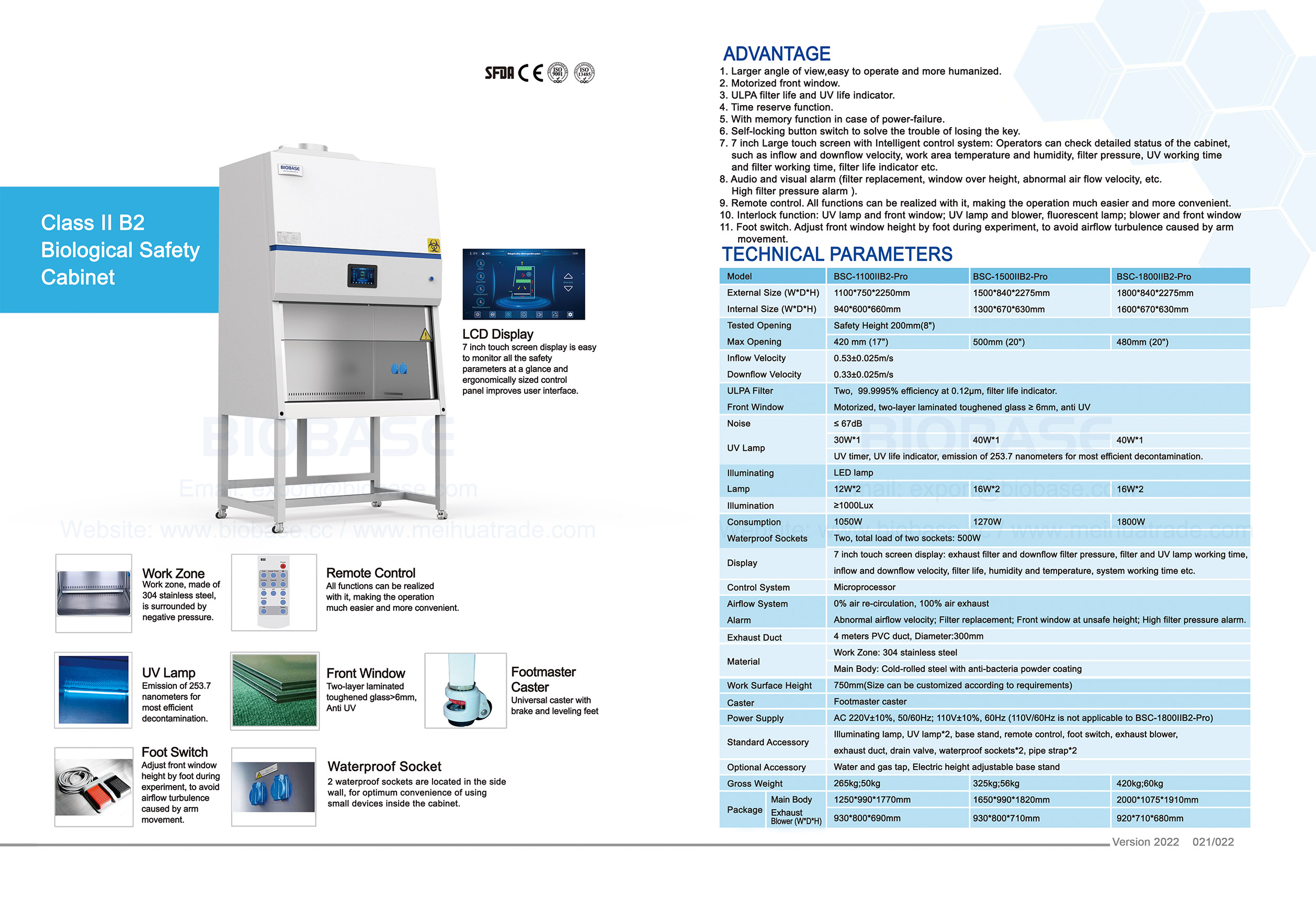 21-22 Class II B2 Biological Safety Cabinet