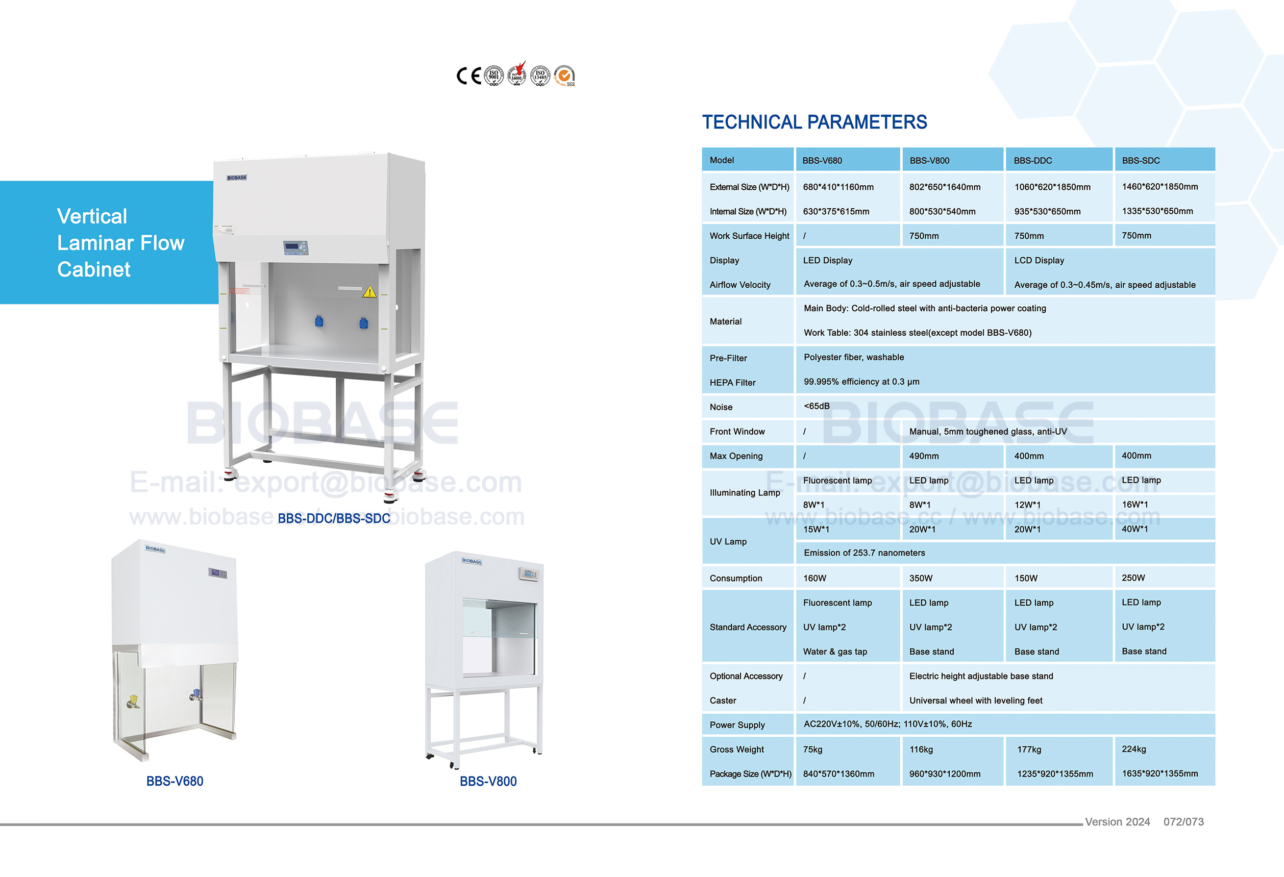 72-73 Vertical Laminar Flow Cabinet--BBS-V680