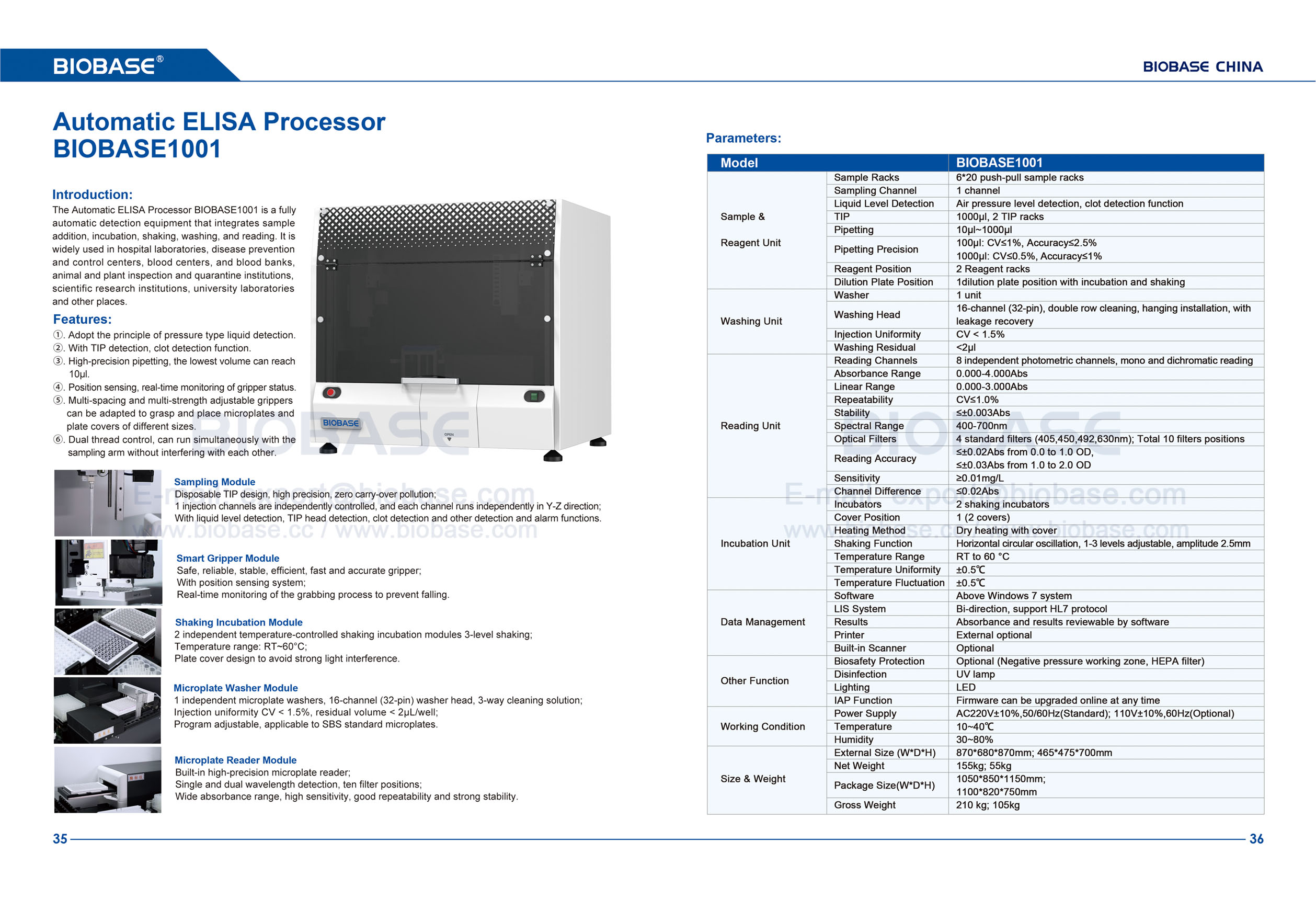 35-36 Automatic ELISA Processor BIOBASE1001