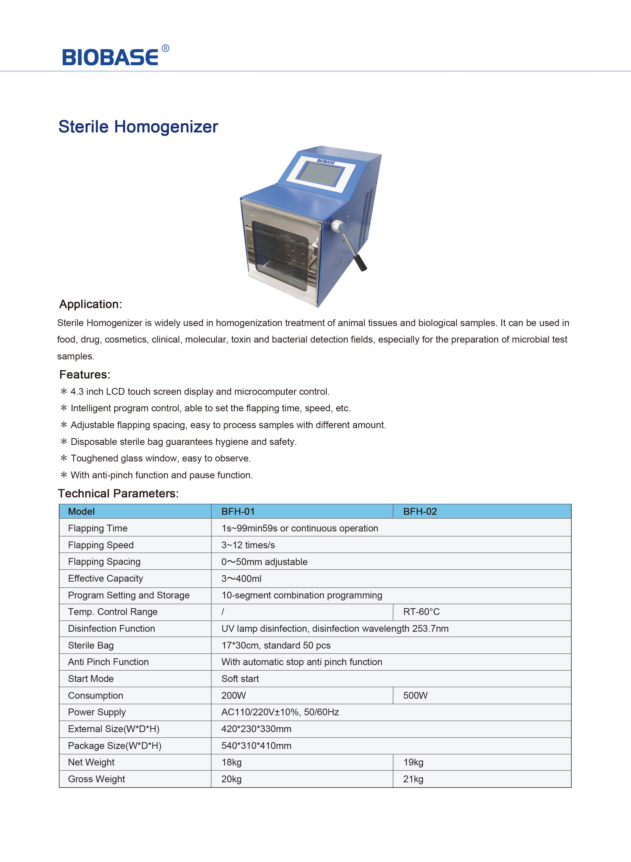 Sterile Homogenizer