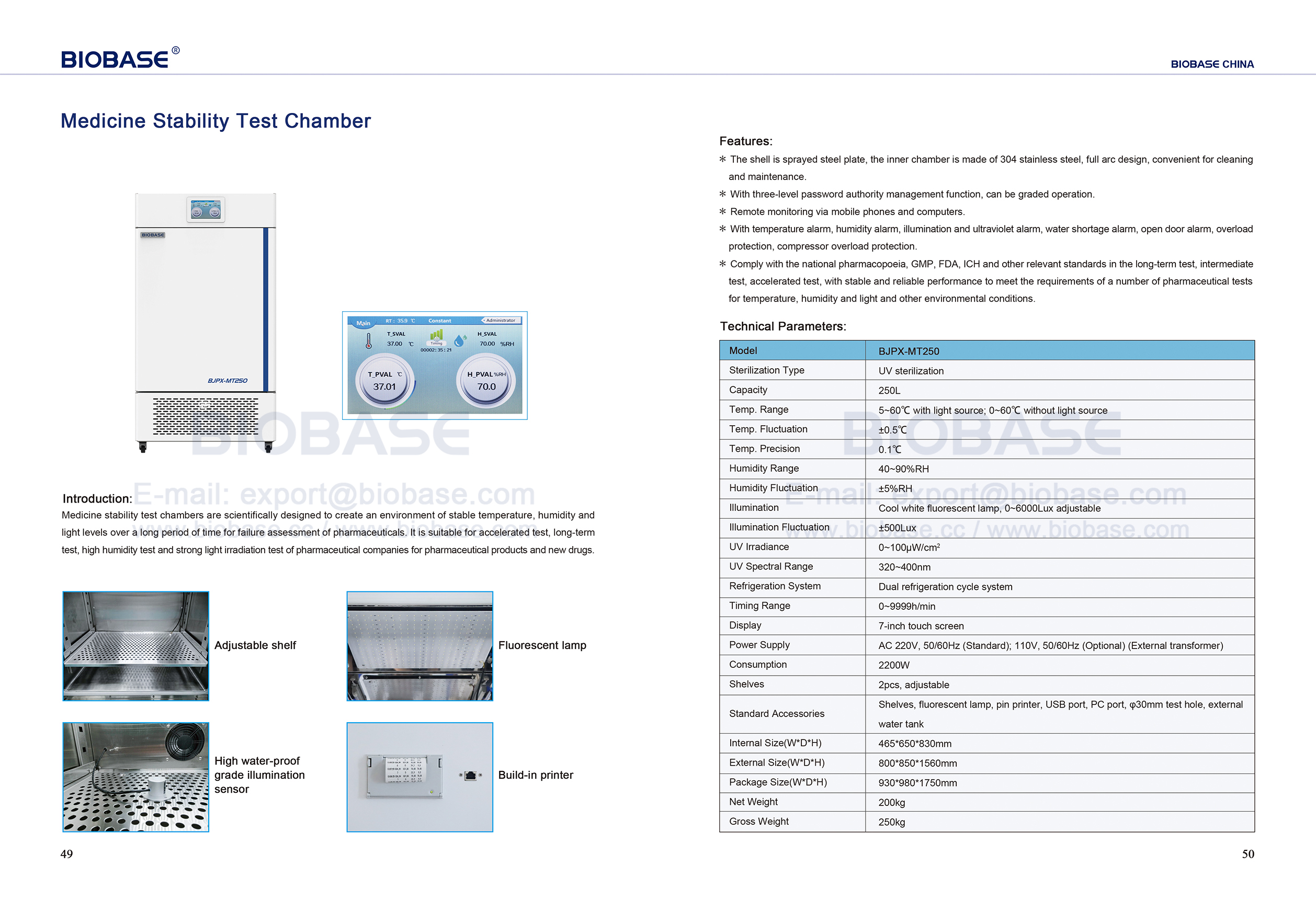 49-50 Medicine Stability Test Chamber