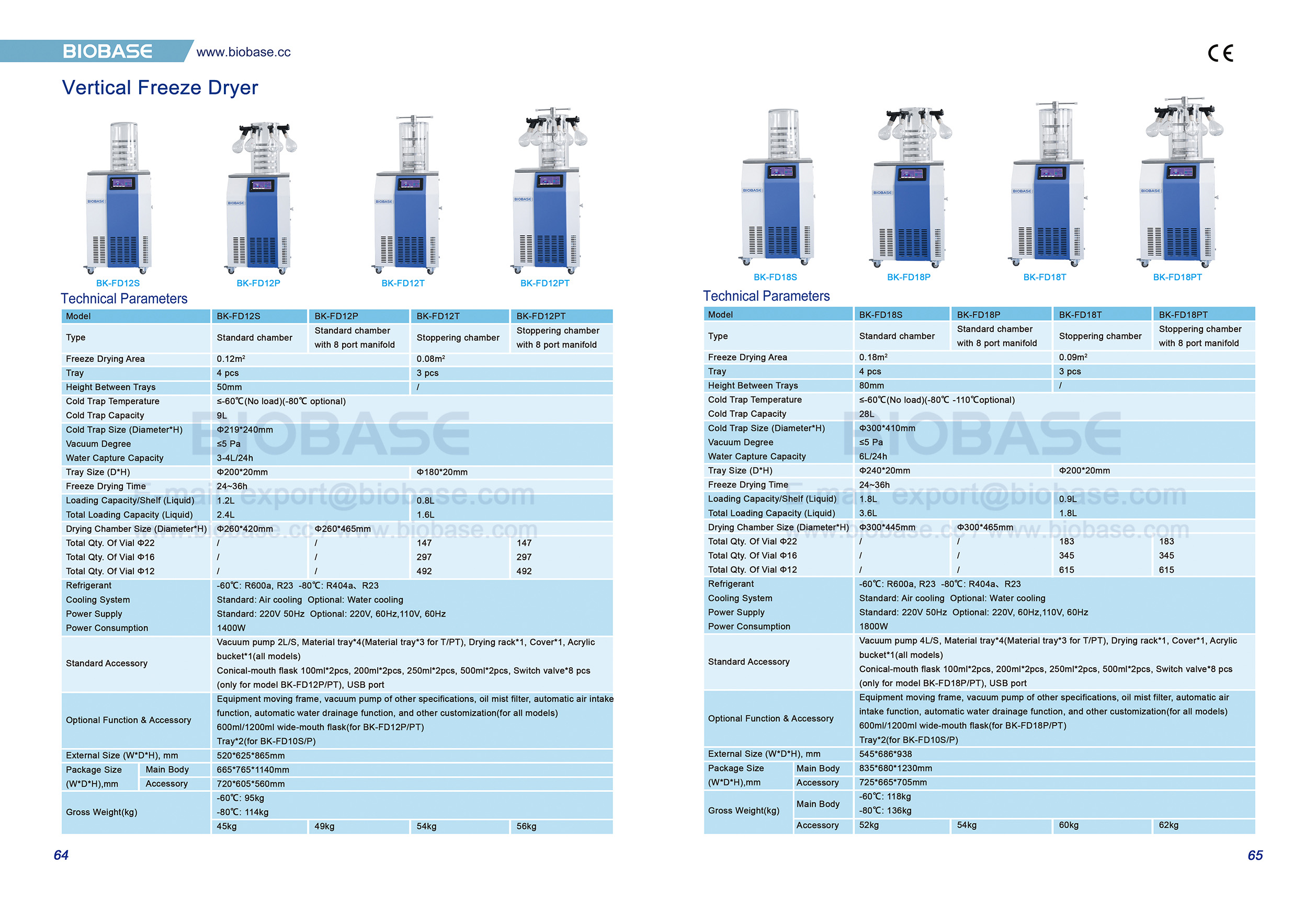 64-65 Vertical Freeze Dryer