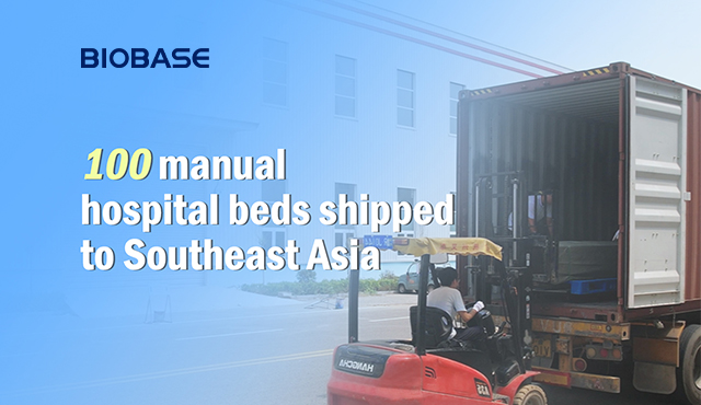 100 manual hospital beds shipped to Southeast Asia.