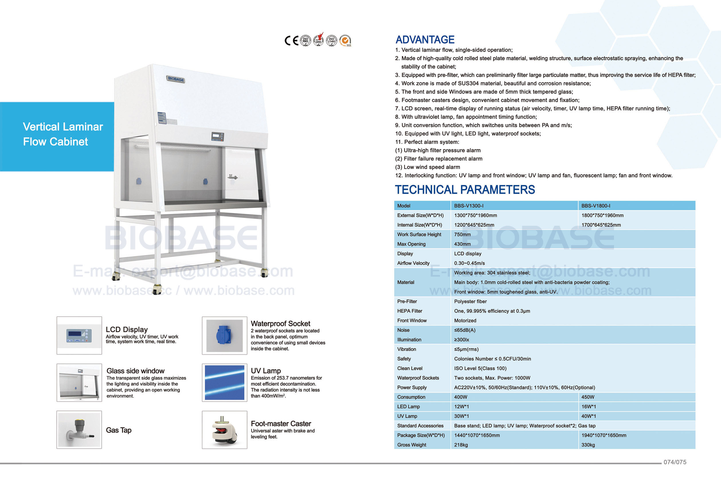 74-75 Vertical Laminar Flow Cabinet
