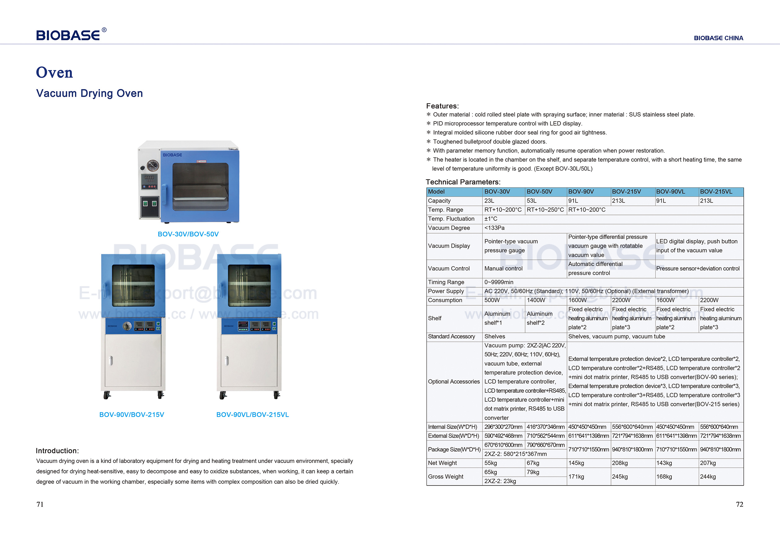71-72 Vacuum Drying Oven