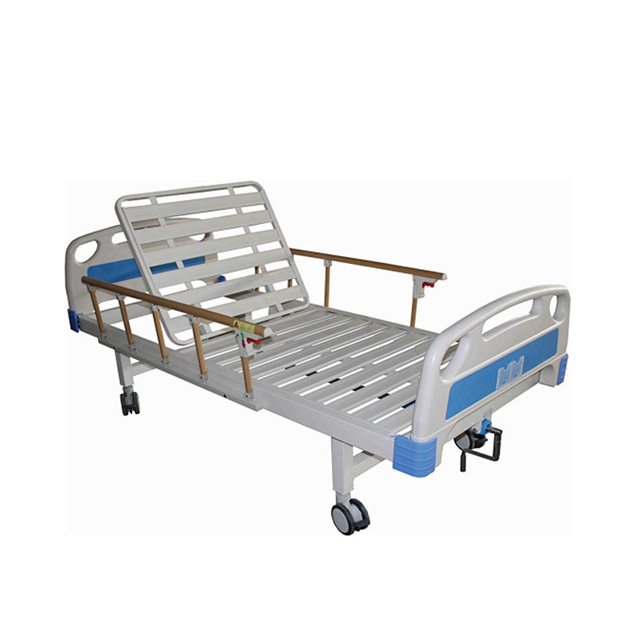 Slatted Single-Crank Hospital Bed