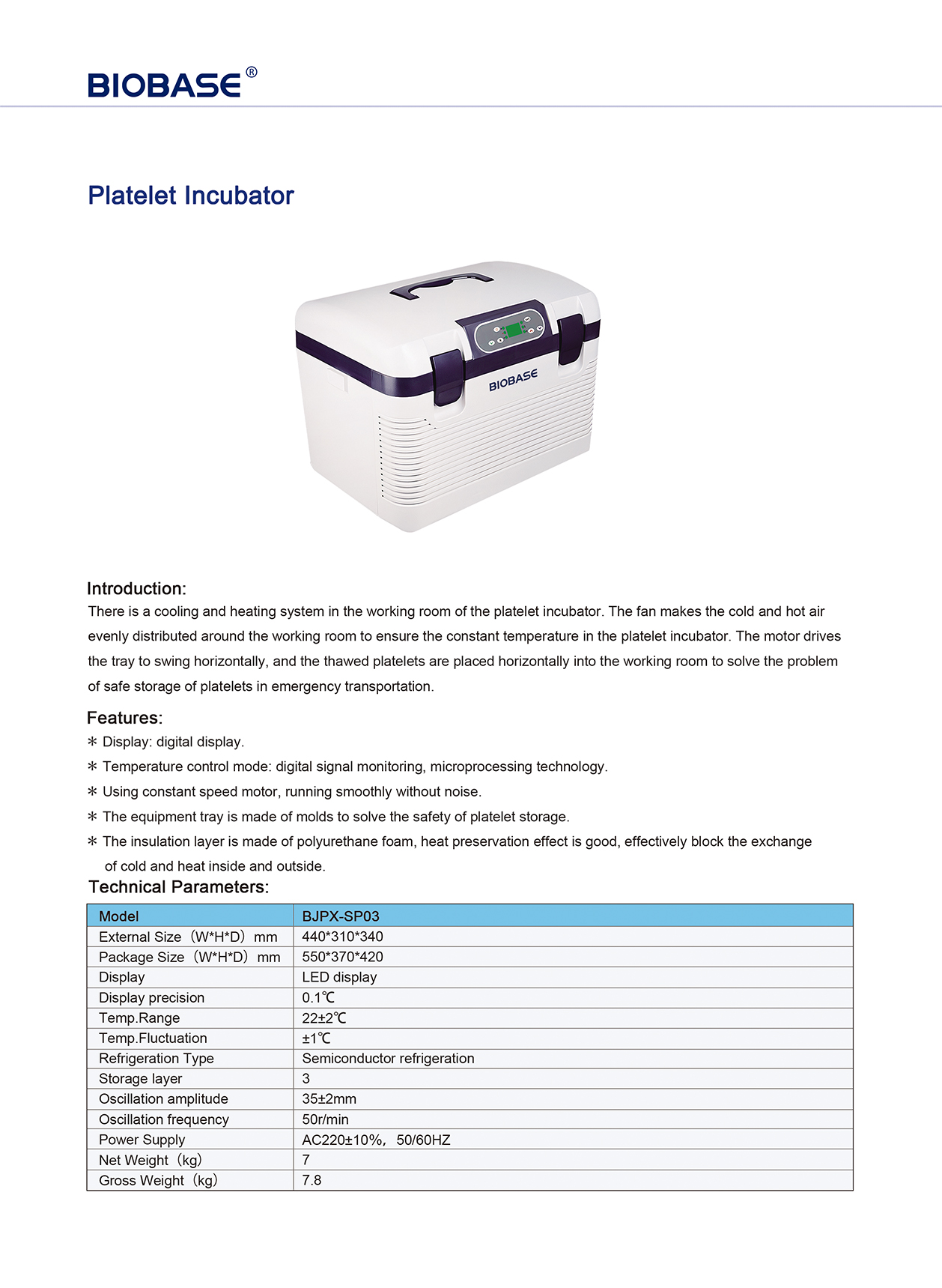 Platelet Incubator BJPX-SP03