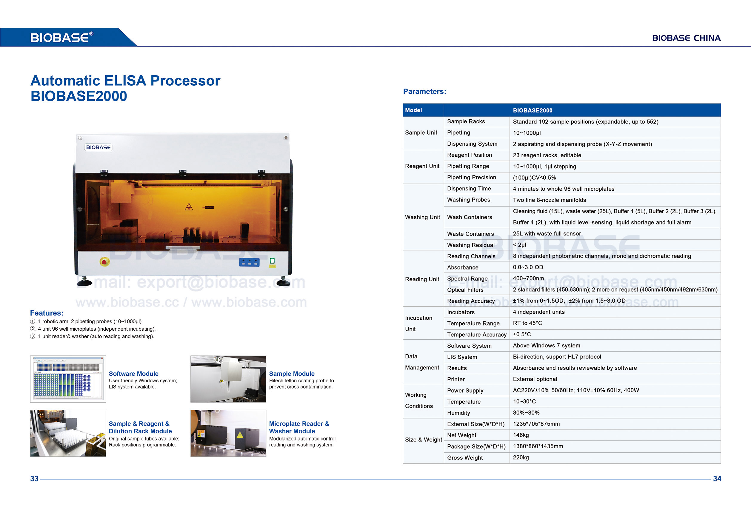 33-34 BIOBASE2000 Automatic ELISA Processor