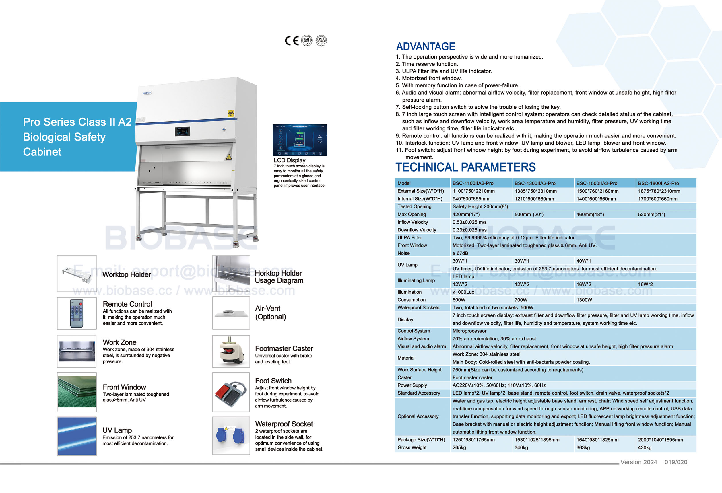 19-20 Pro Series Class II A2 Biological Safety Cabinet