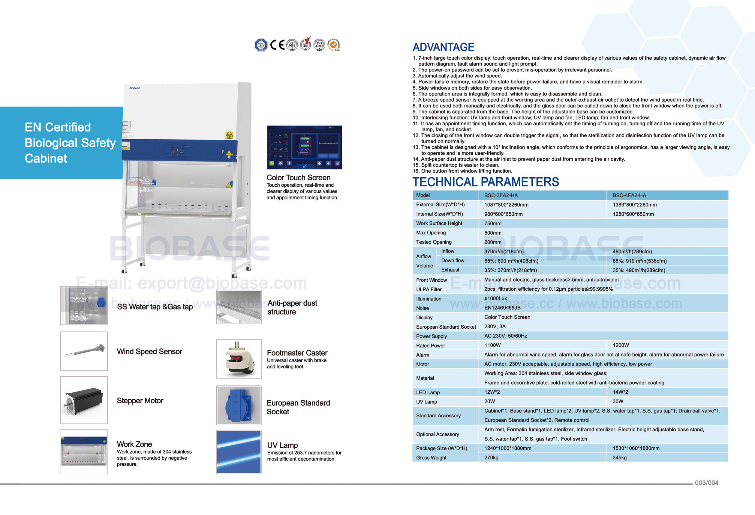 03-04 EN Certified Biological Safety Cabinet BSC-3FA2-HA & BSC-4FA2-HA