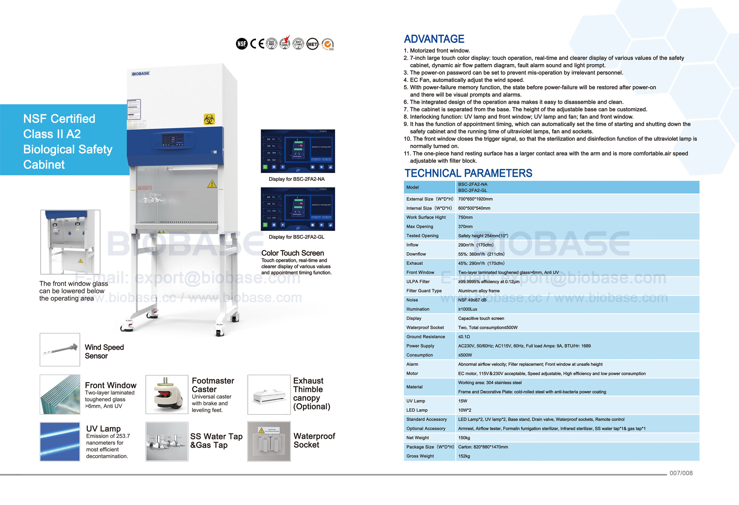 07-08 NSF Certified Class II A2 Biological Safety Cabinet