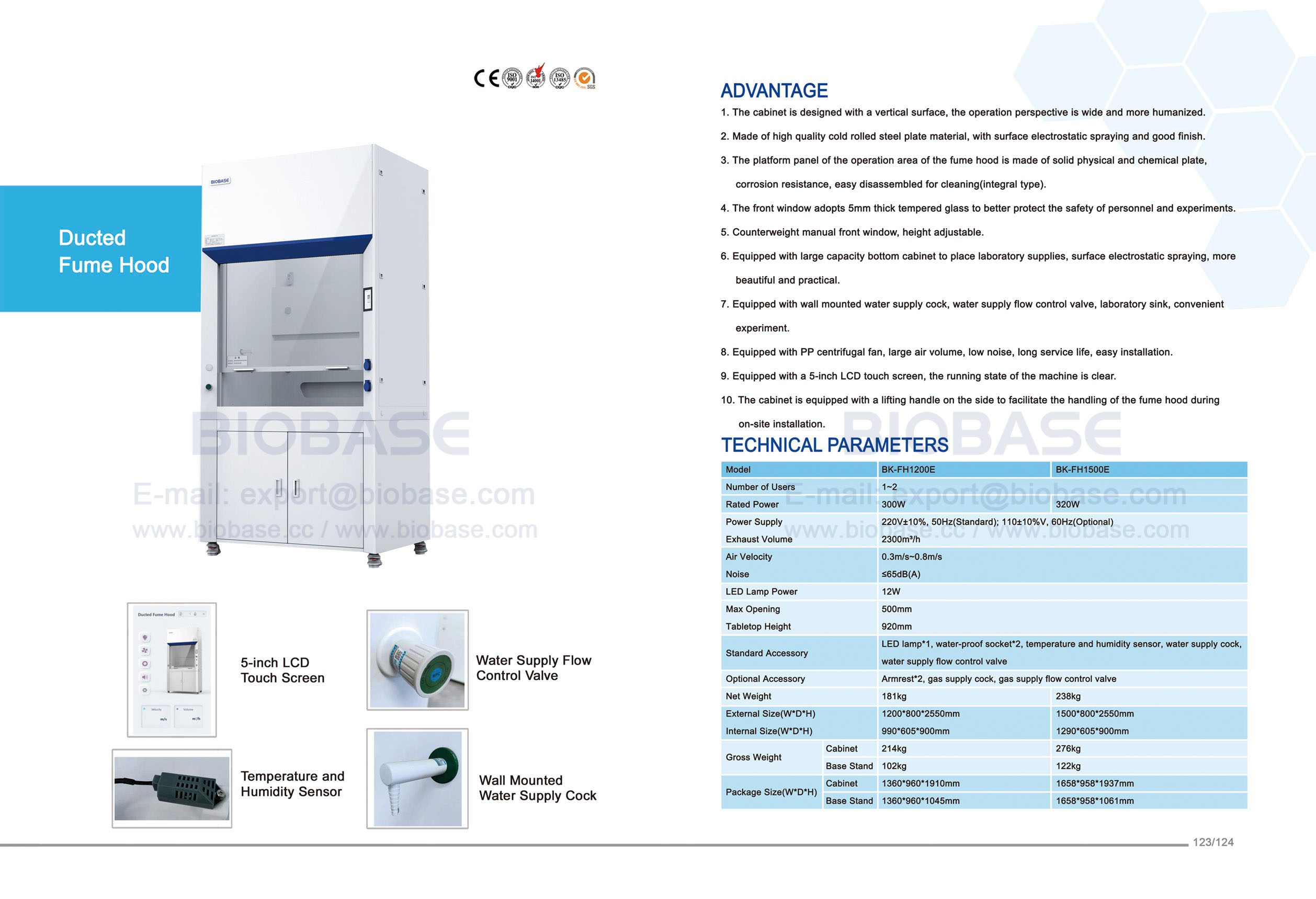 123-124 Ducted Fume Hood BK-FH1200E