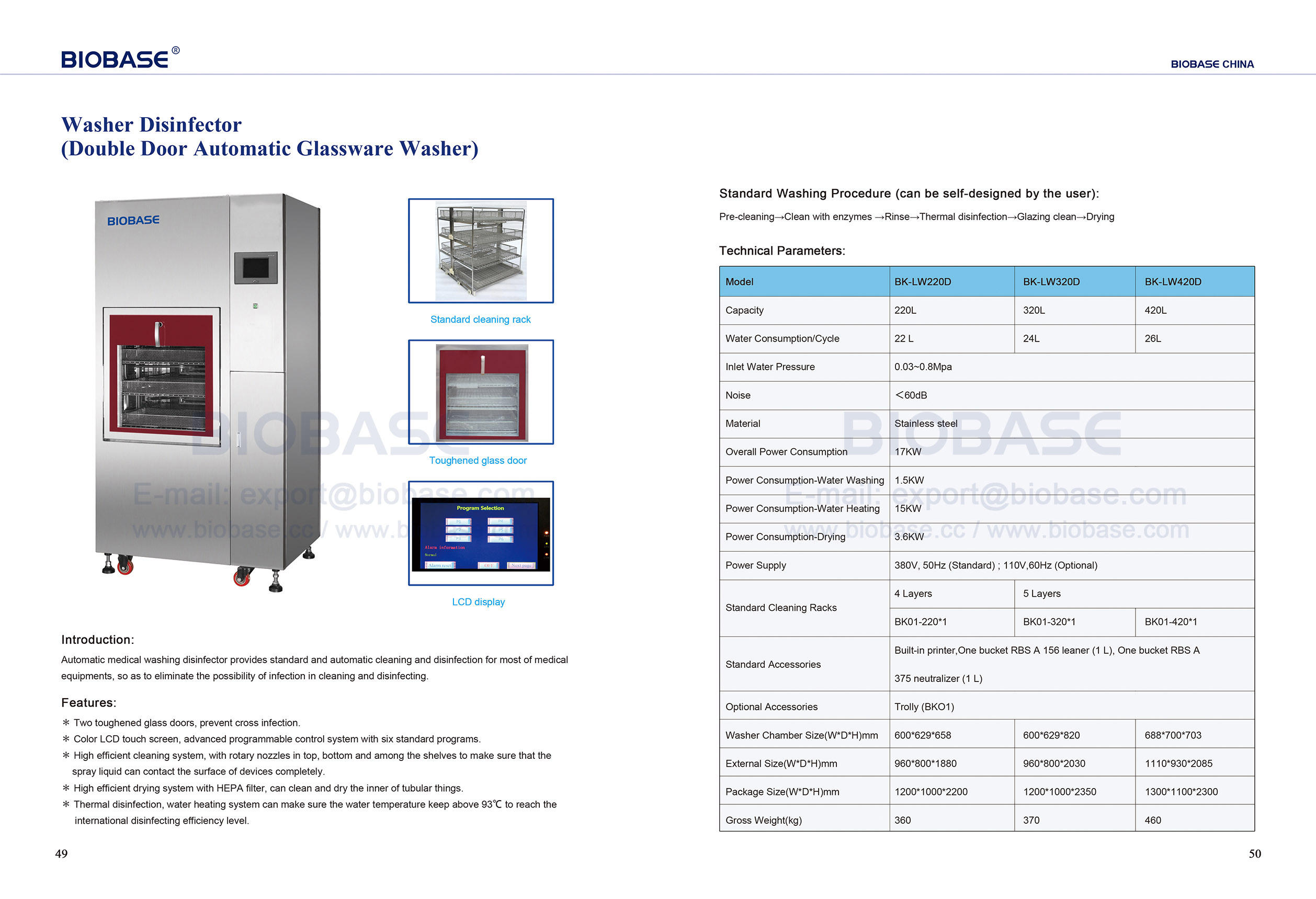 49-50 Washer Disinfector(Double Door Automatic Glassware Washer)