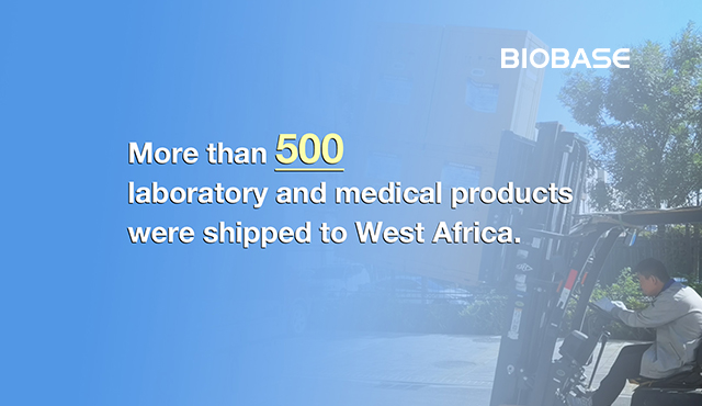 More than 500 laboratory and medical products were shipped to West Africa.