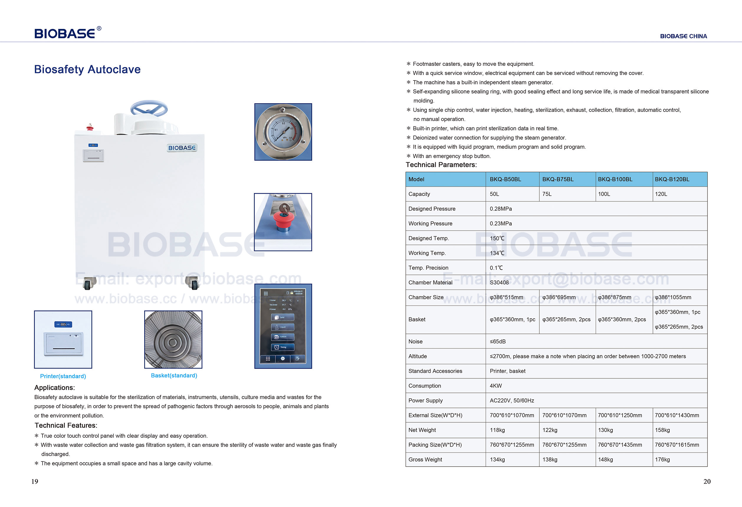 19-20 Biosafety Autoclave