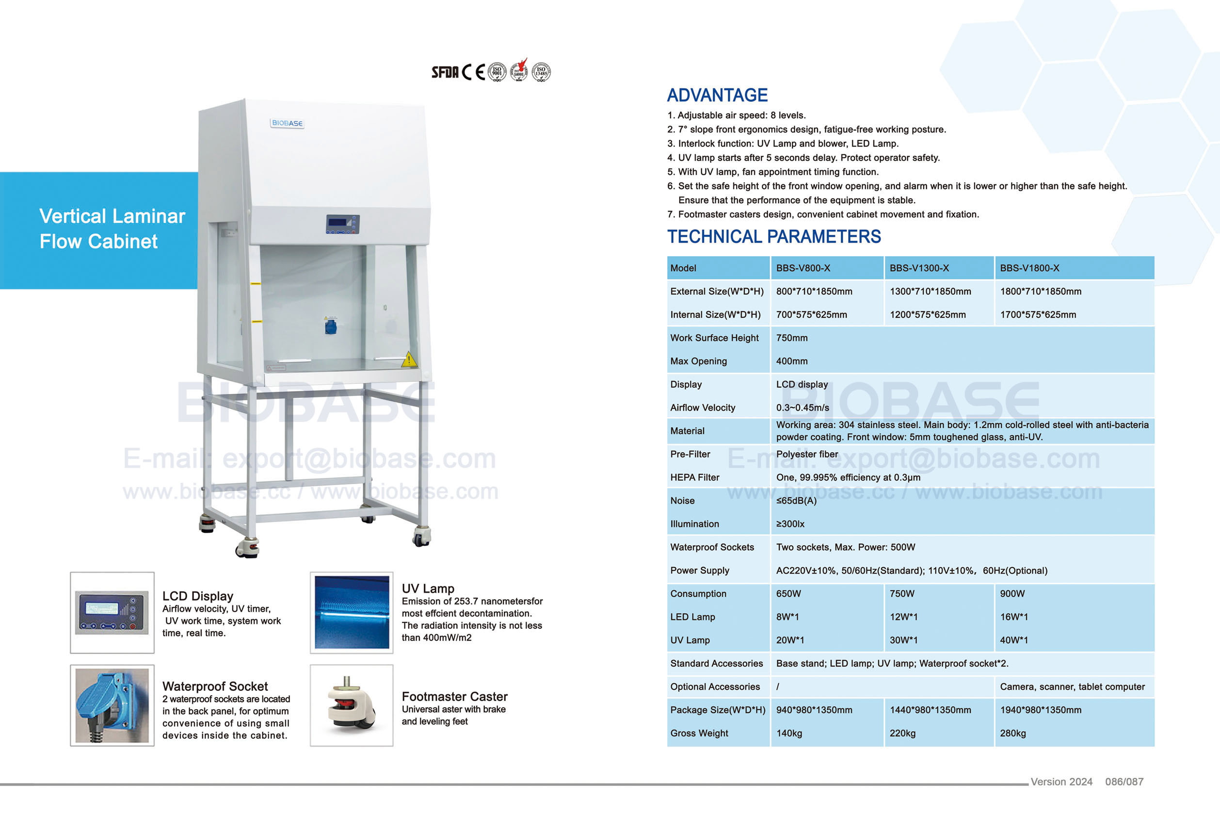 86-87 Vertical Laminar Flow Cabinet BBS-V800-X BBS-V1300-X BBS-V1800-X