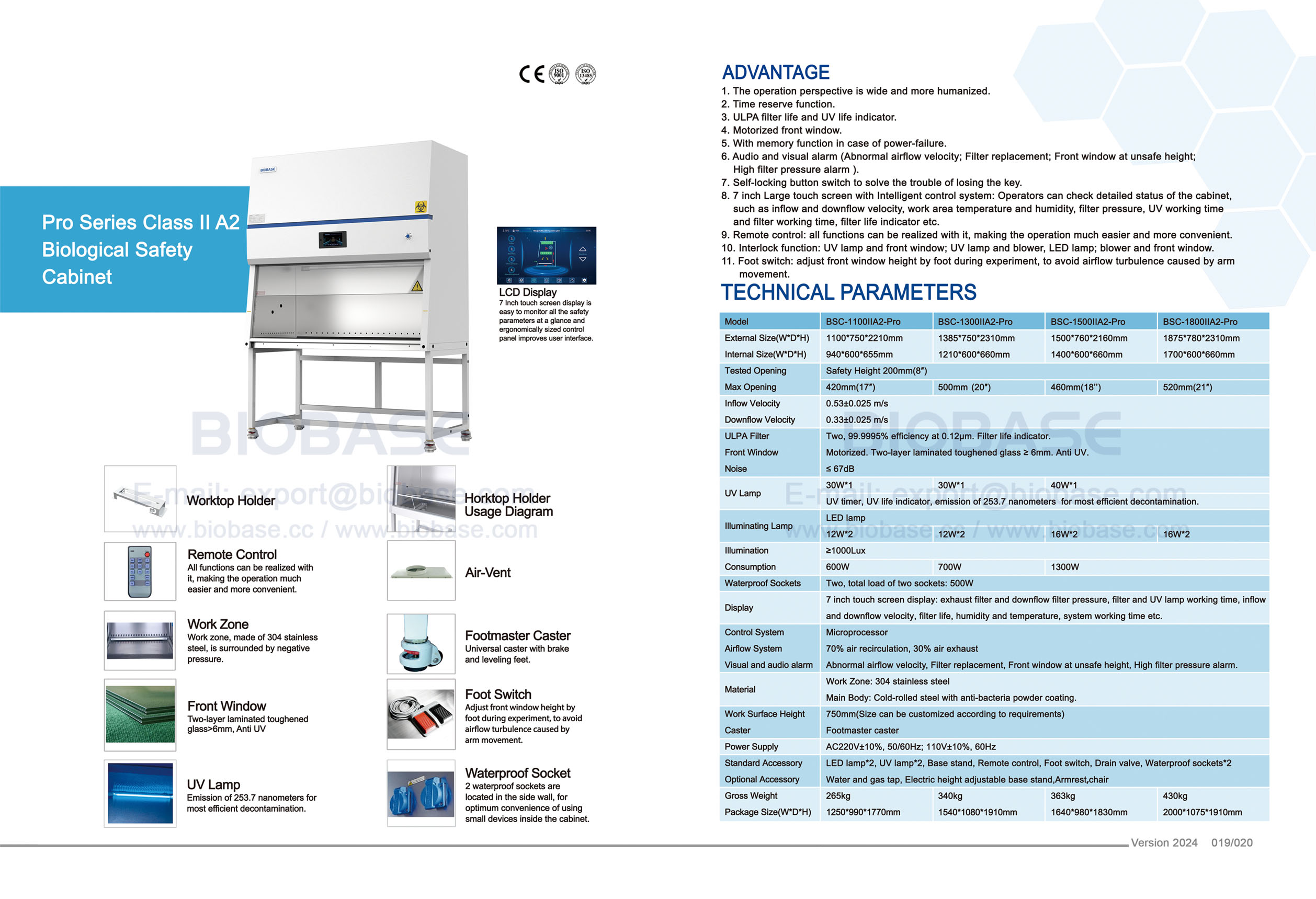 19-20 Pro Series Class II A2 Biological Safety Cabinet