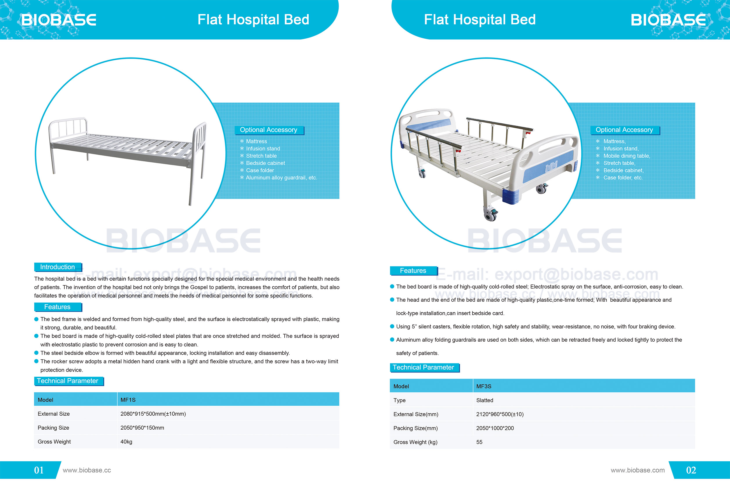 1-2 Flat Hospital Bed