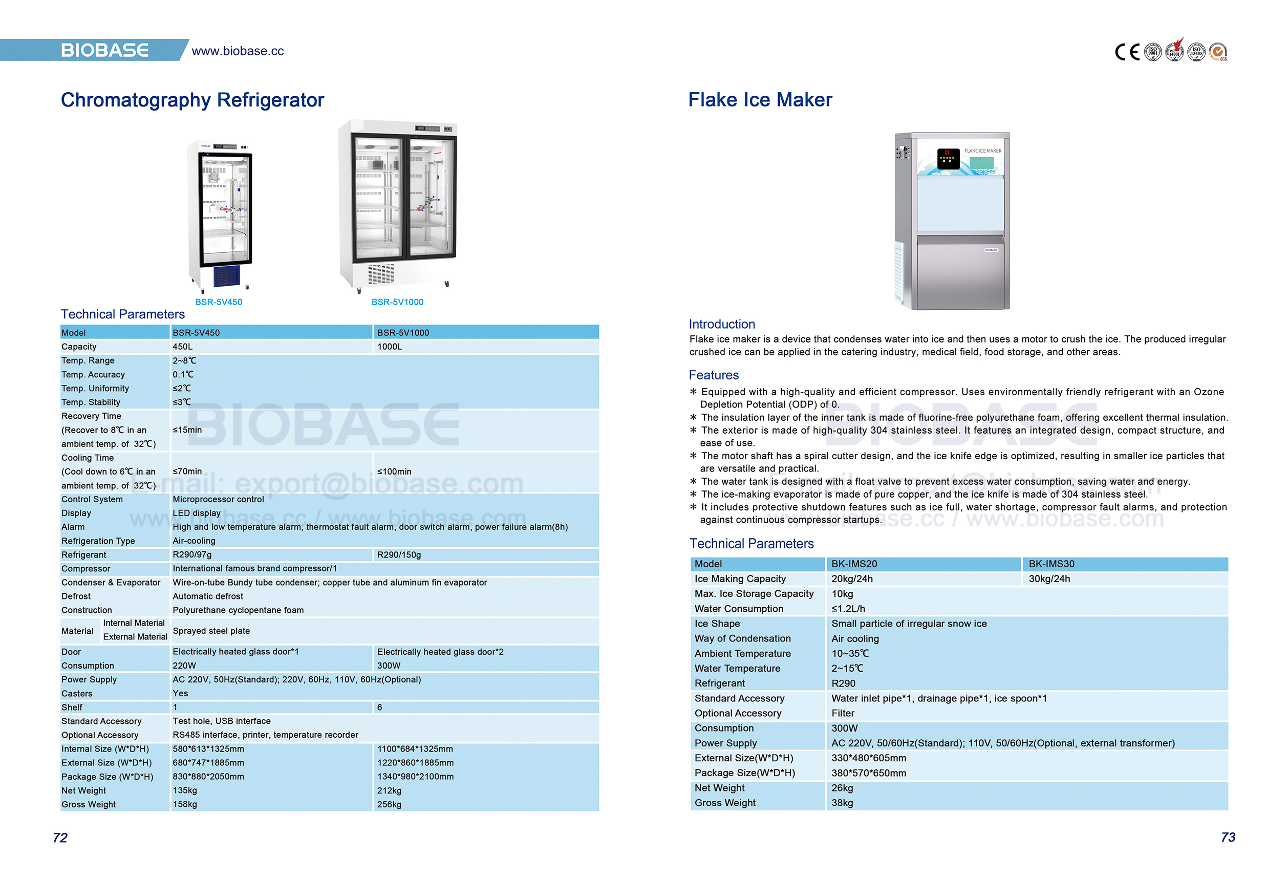 72-73 Chromatography Refrigerator & Flake Ice Maker