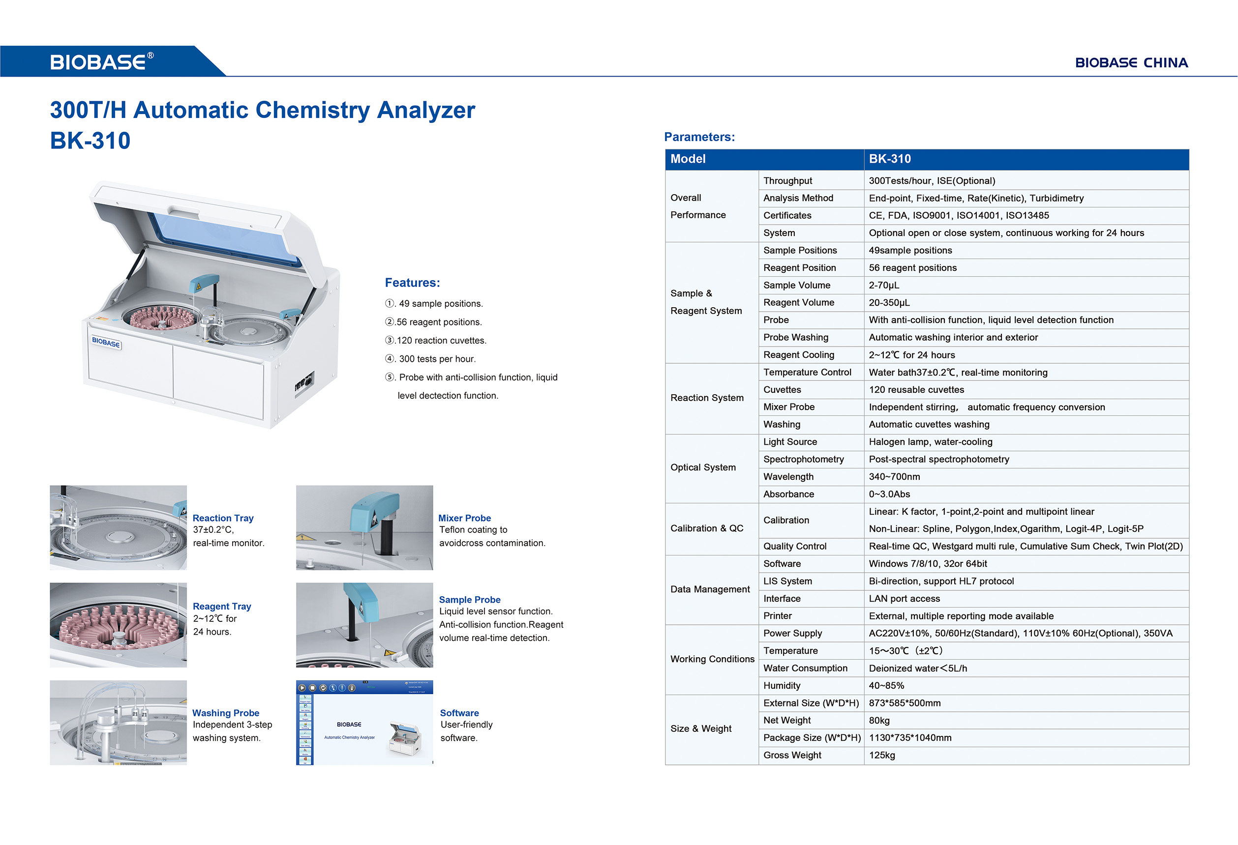 BK-310 Automatic Chemistry Analyzer