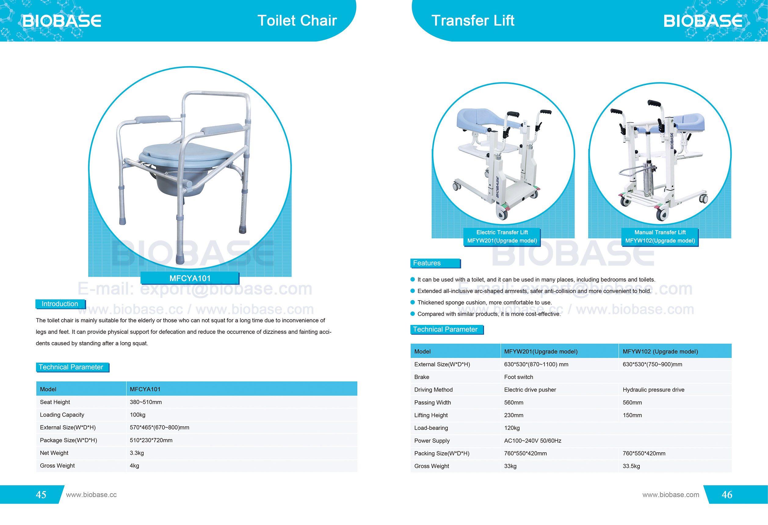 45-46 Toilet Chair & Transfer Lift