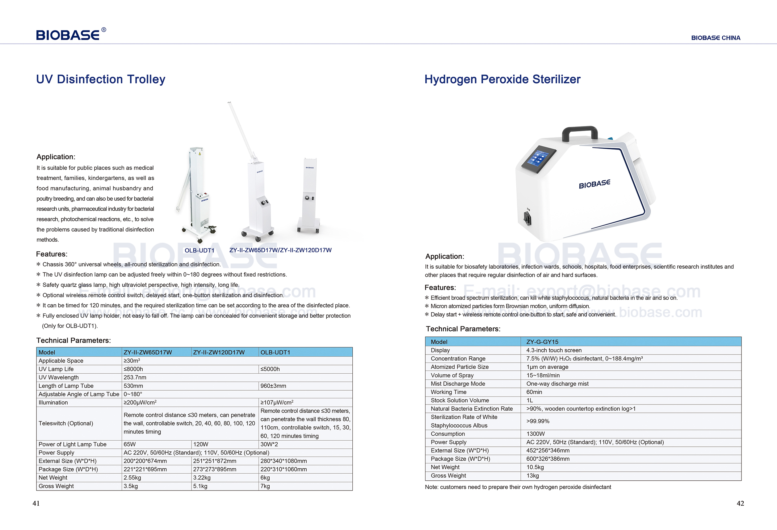 41-42 UV Disinfection Trolley & Hydrogen Peroxide Sterilizer
