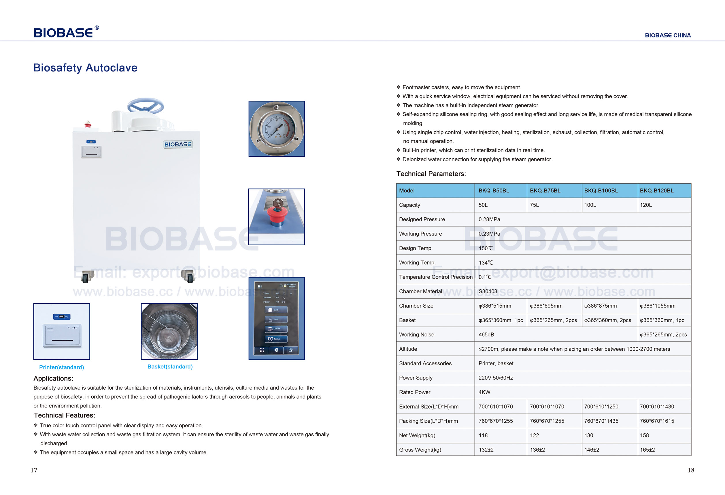 17-18 Biosafety Autoclave