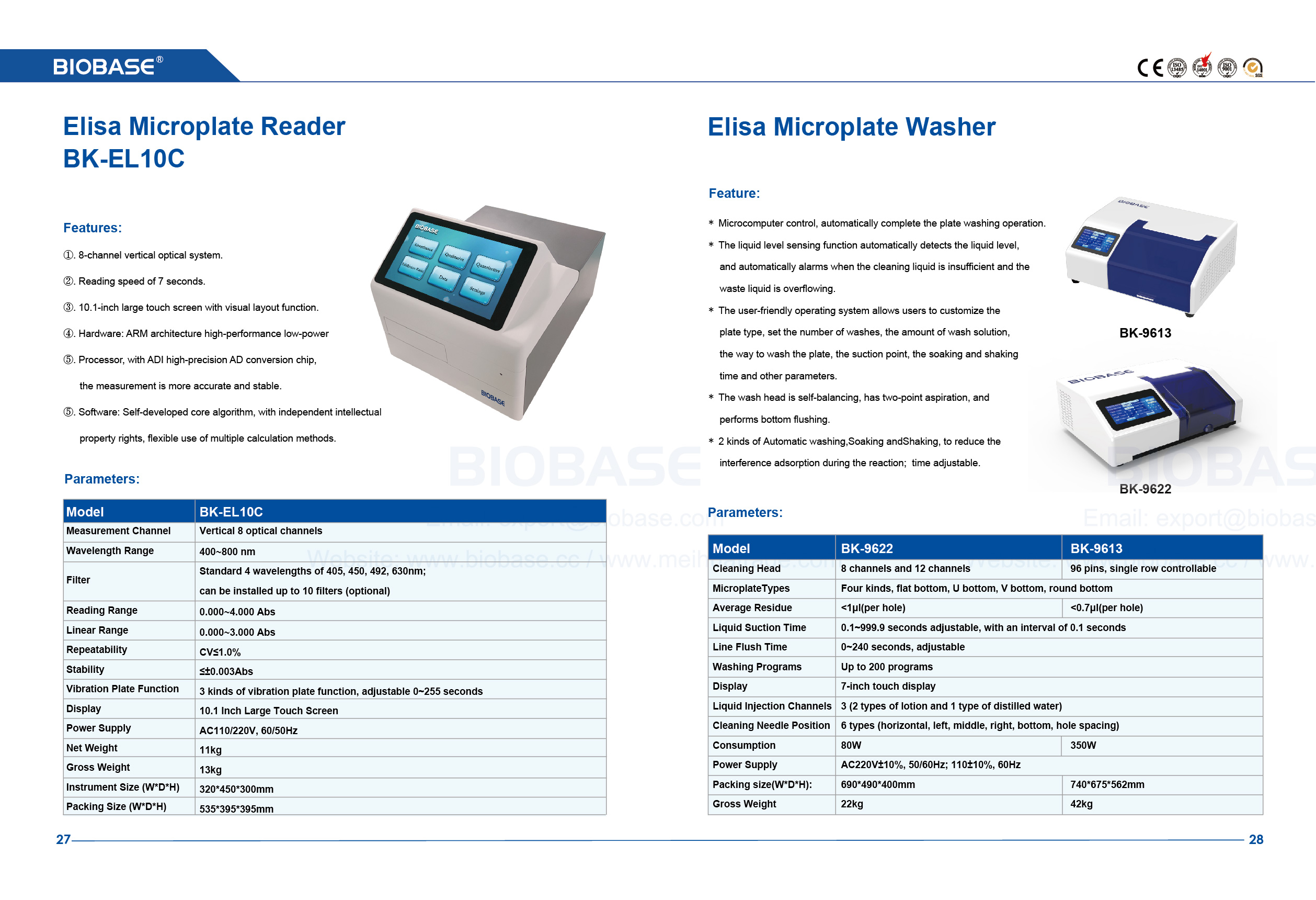 27-28 EL10A Elisa Microplate Reader& Elisa Microplate Washer