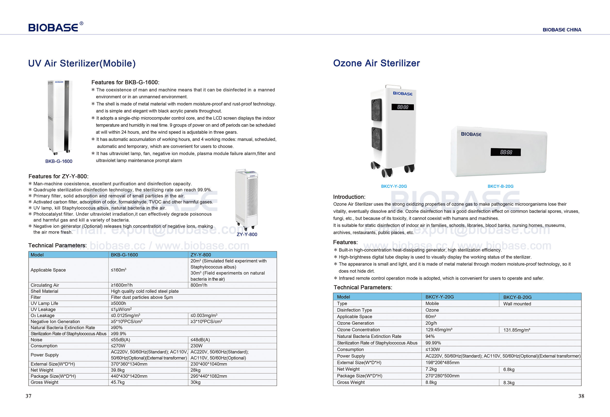 37-38 UV Air Sterilizer (Floor Standing) & Ozone Air Sterilizer