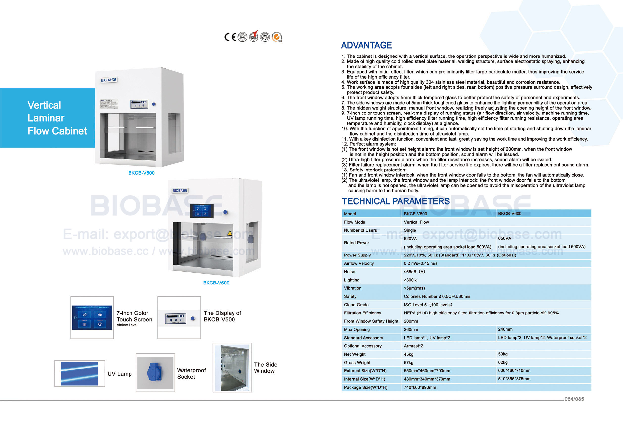 84-85 Vertical Laminar Flow Cabinet BKCB-V500 BKCB-V600